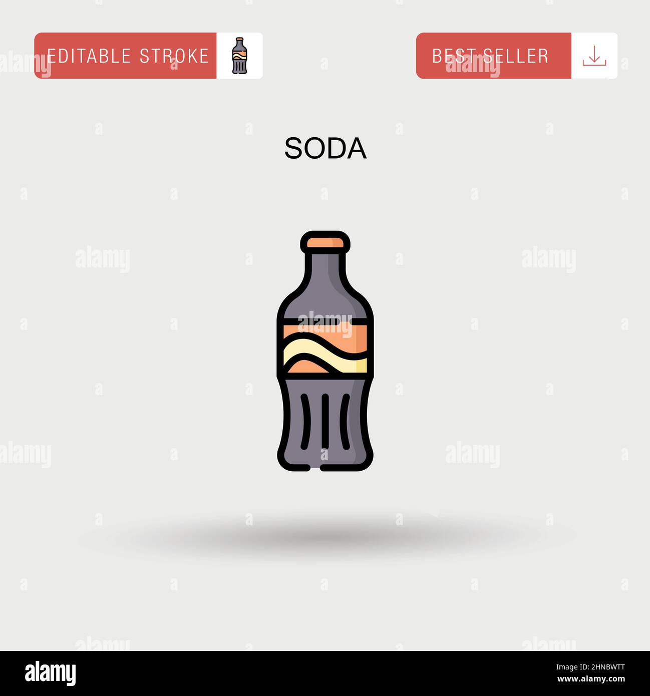 Einfaches Vektorsymbol für Soda. Stock Vektor