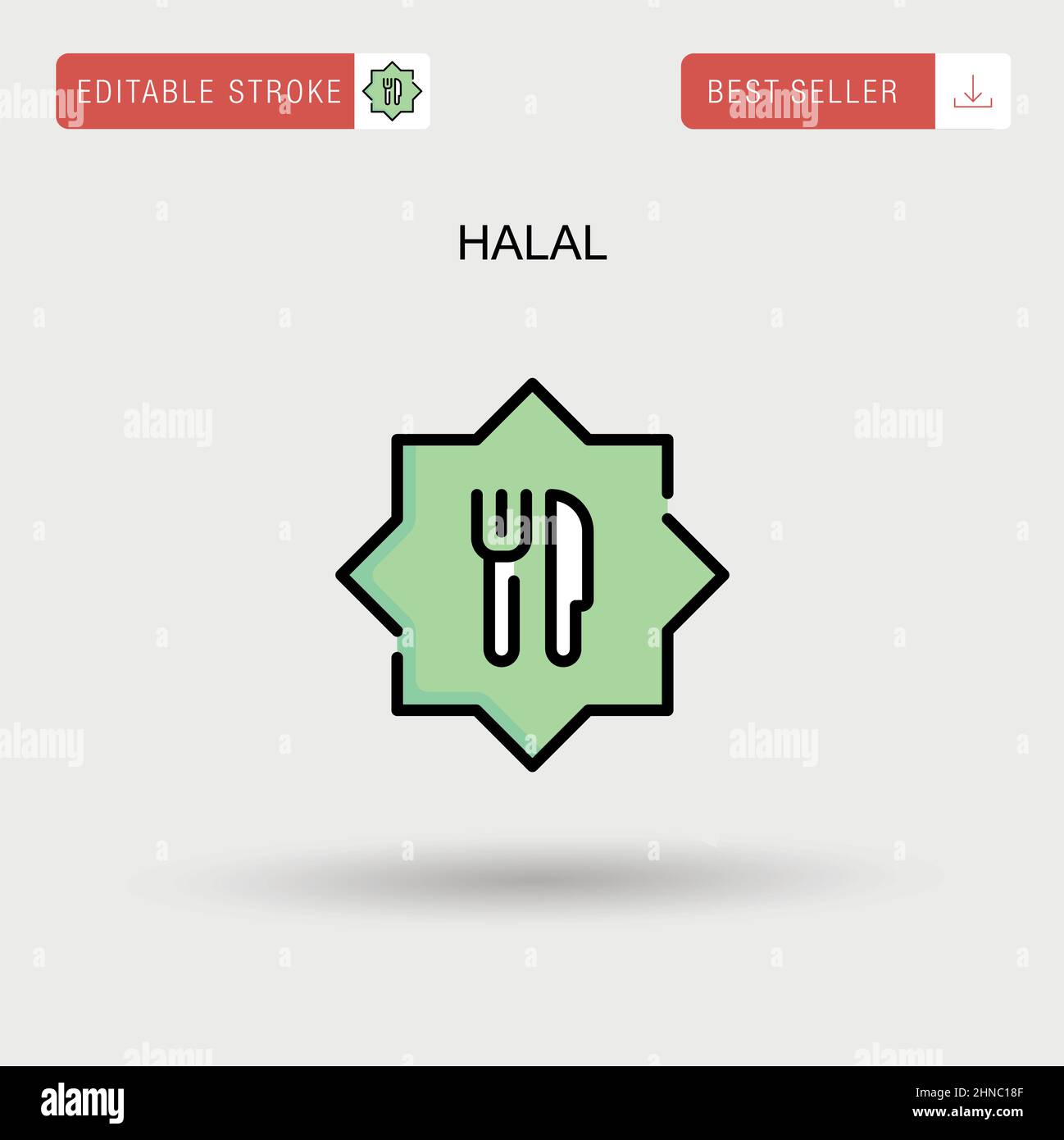 Einfaches Halal-Vektorsymbol. Stock Vektor