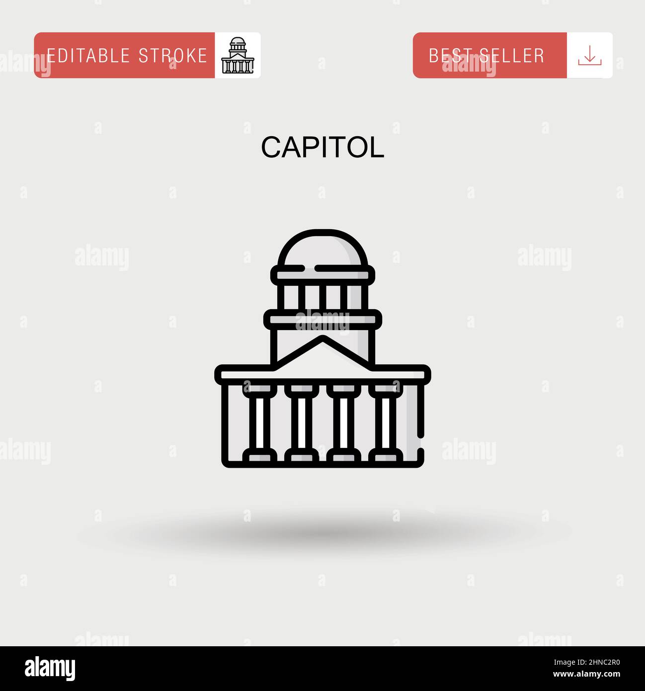 Einfaches Vektorsymbol Capitol. Stock Vektor
