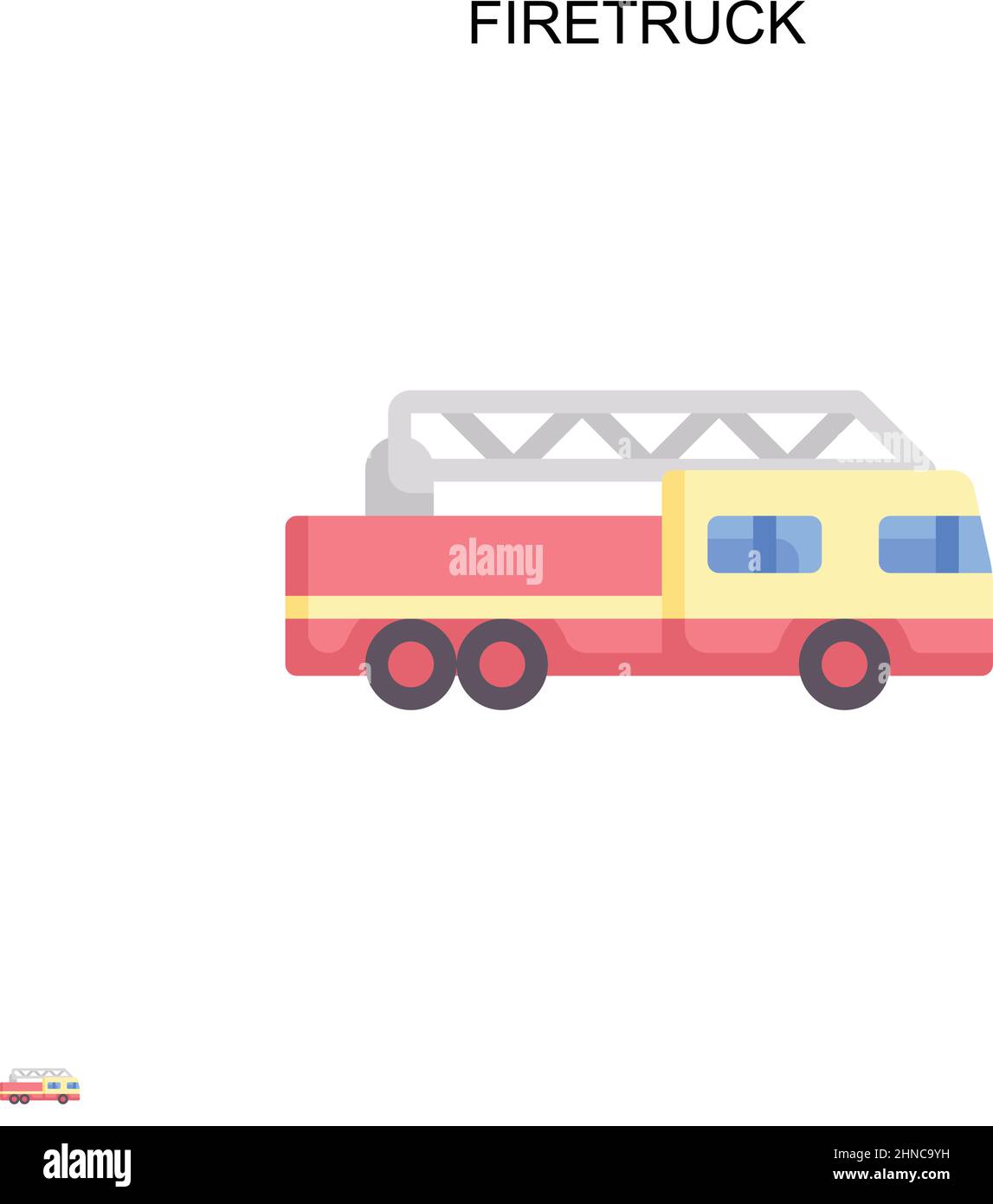 Feuerwehrauto einfaches Vektor-Symbol. Illustration Symbol Design-Vorlage für Web mobile UI-Element. Stock Vektor