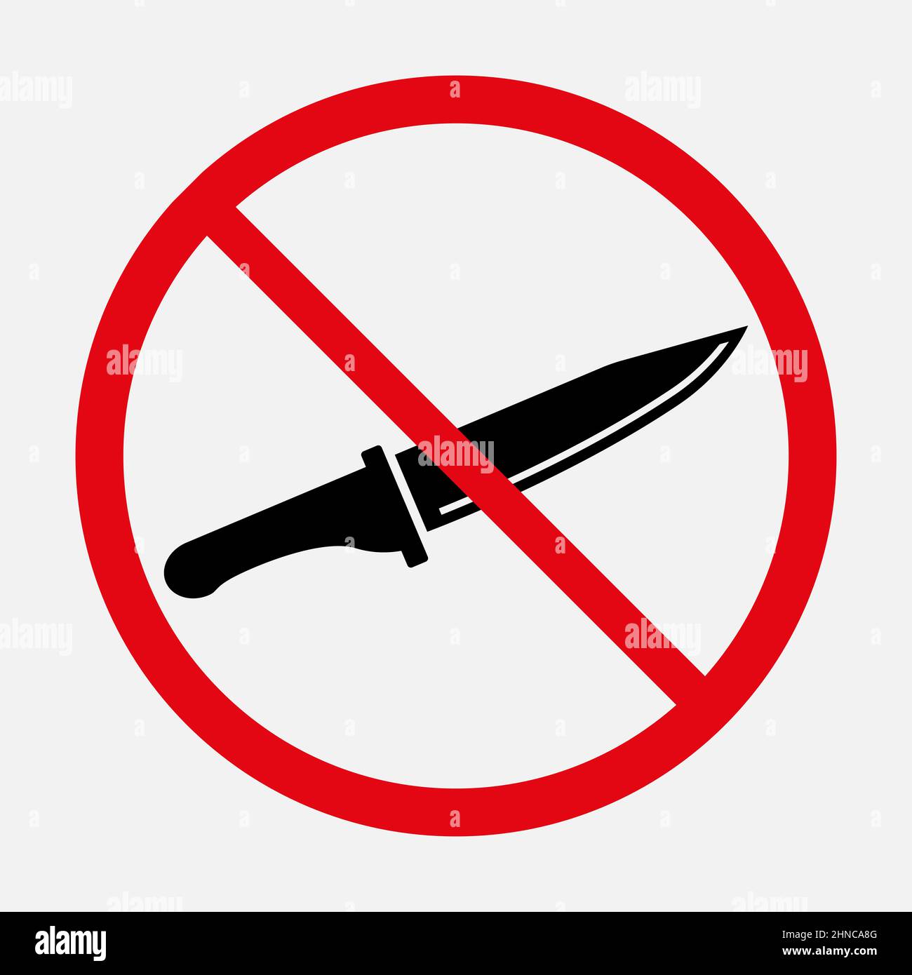 Kein Messerschild. Vektorsymbol „Messer nicht zulässig“ Stock Vektor