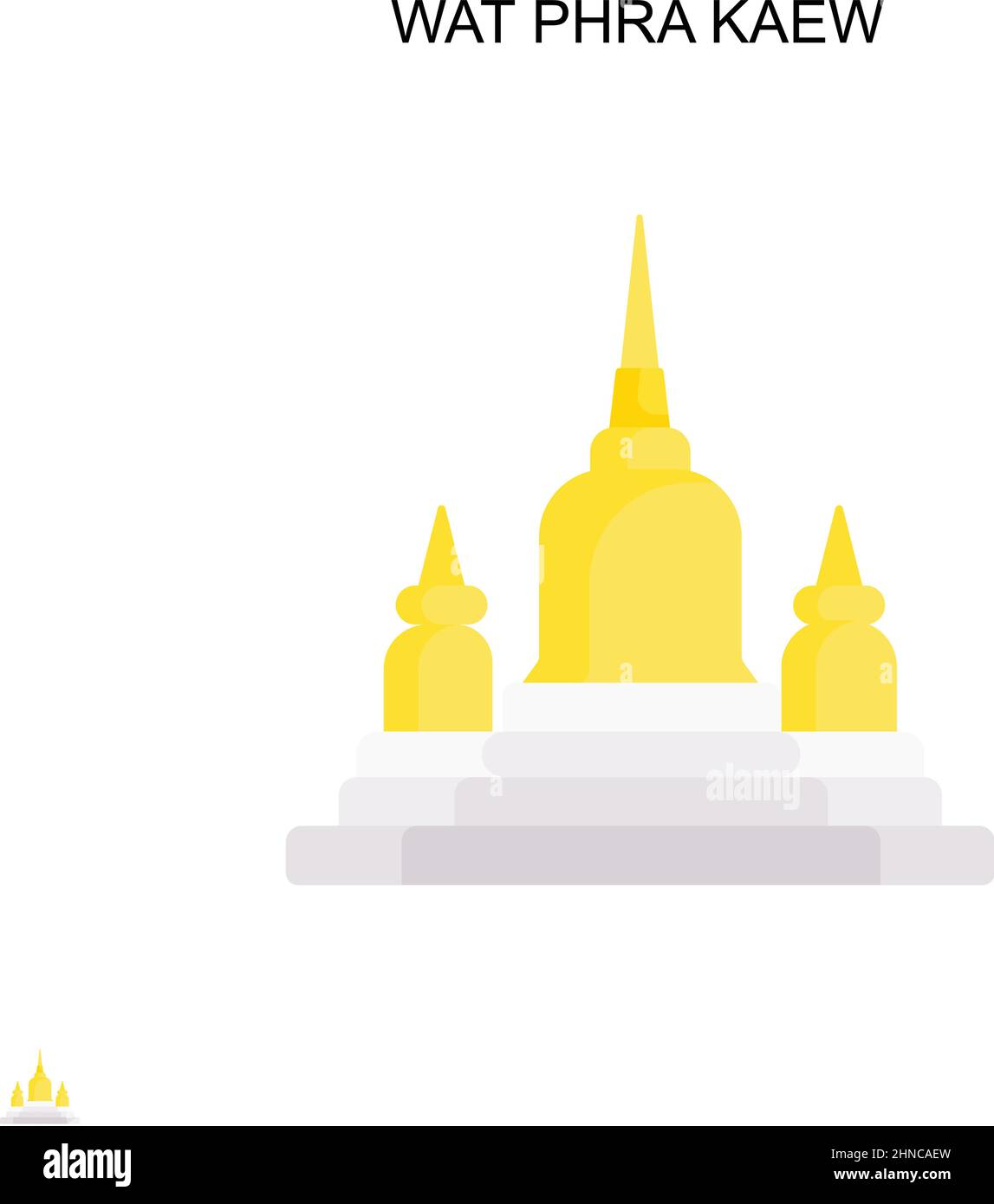 Wat phra kaew einfaches Vektor-Symbol. Illustration Symbol Design-Vorlage für Web mobile UI-Element. Stock Vektor