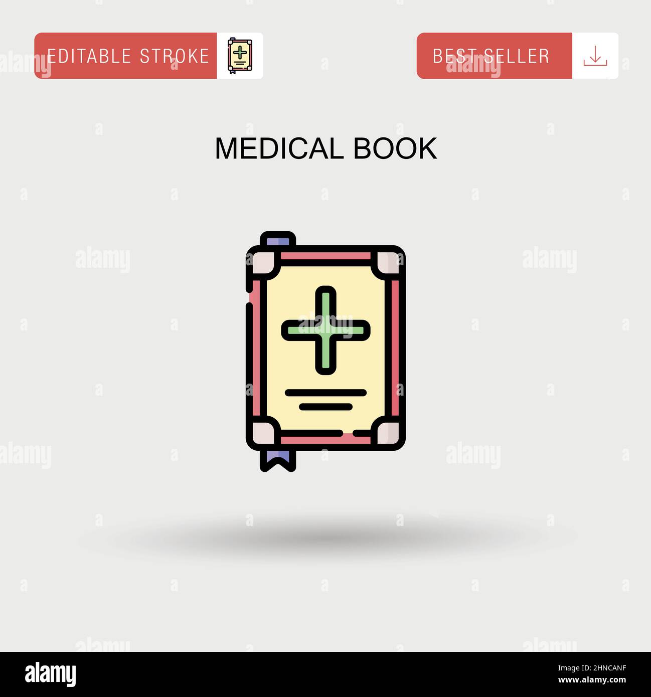 Medizinisches Buch einfaches Vektor-Symbol. Stock Vektor