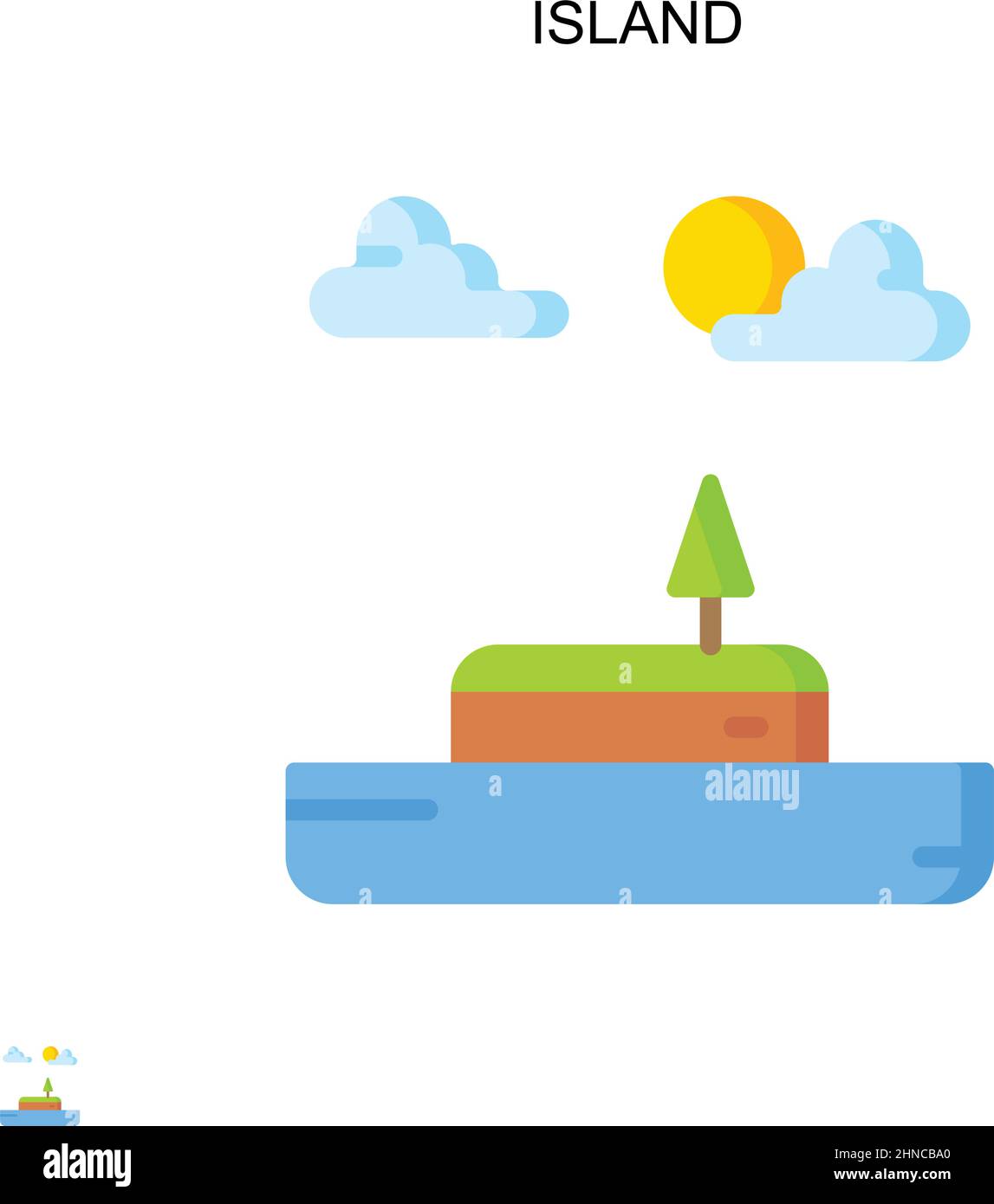 Insel einfaches Vektor-Symbol. Illustration Symbol Design-Vorlage für Web mobile UI-Element. Stock Vektor