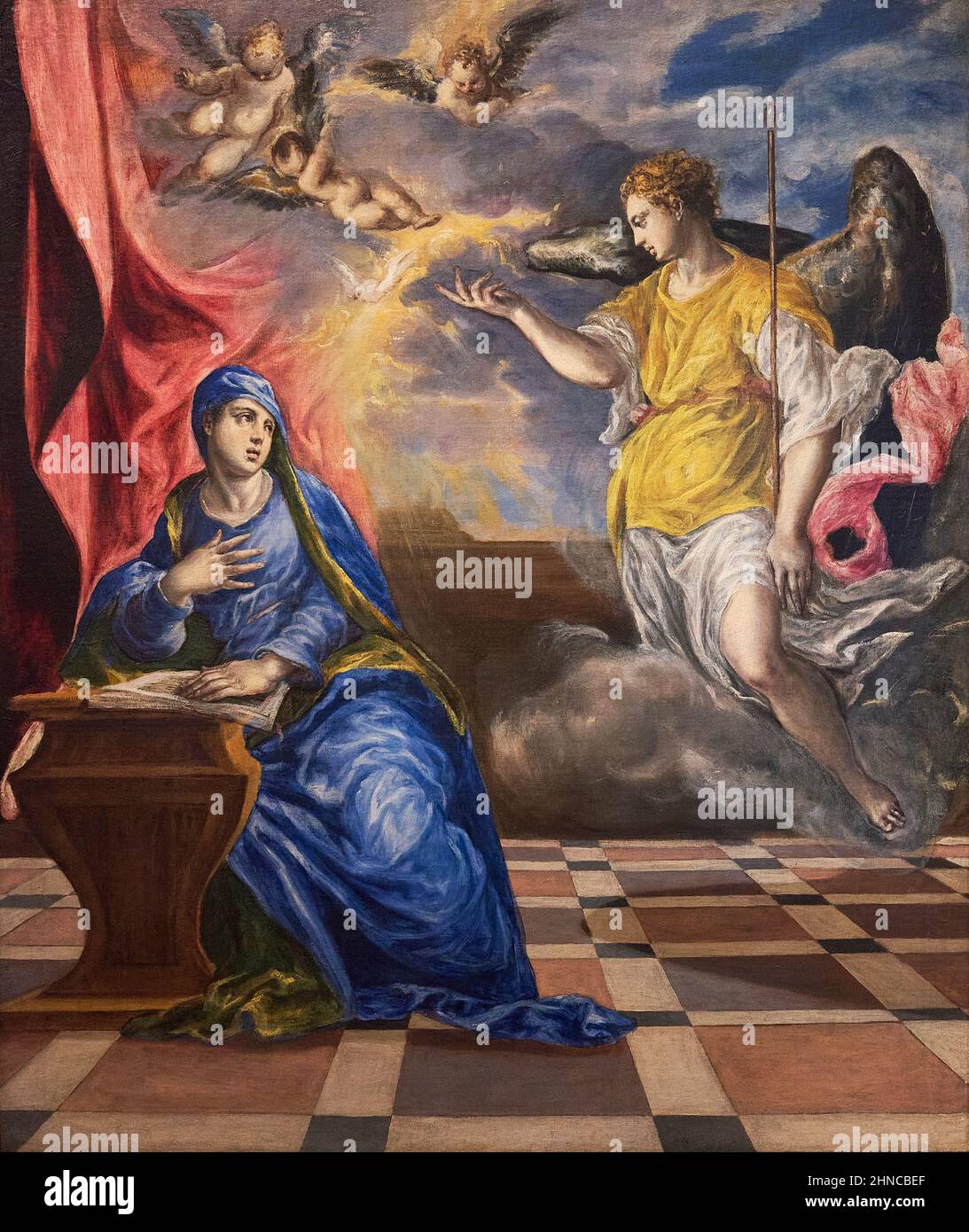 El Greco (Doménikos Theotokópoulos). The Annunciation. ca. 1576. Oil on canvas. 117 x 98 cm Stockfoto