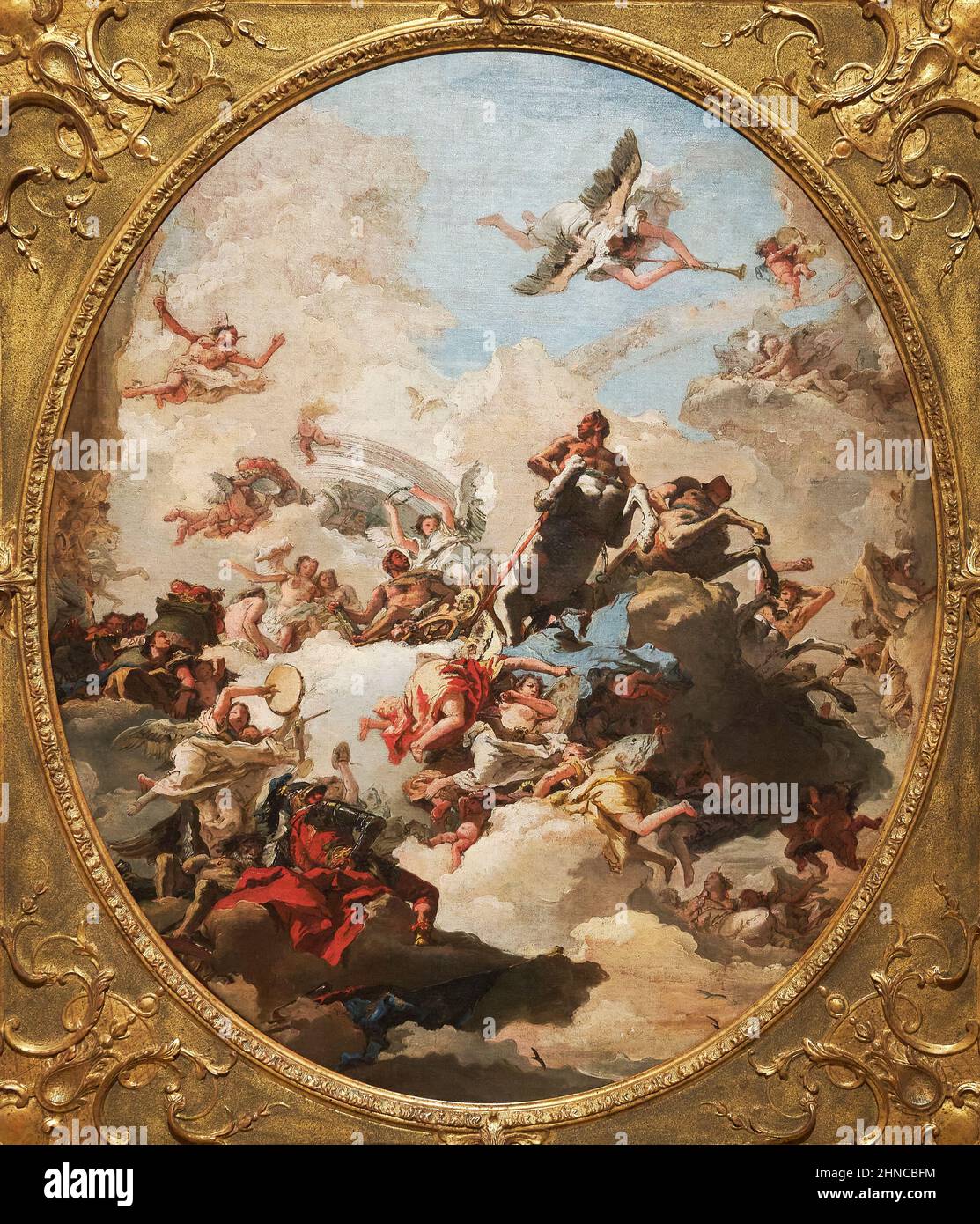 Giandomenico Tiepolo (1727-1804). Die Apotheose des Herkules. Ca. 1765. Öl auf Leinwand. 101,3 x 85,5 cm. Giandomenico Tiepolo war ein italienischer Rokoko pa Stockfoto
