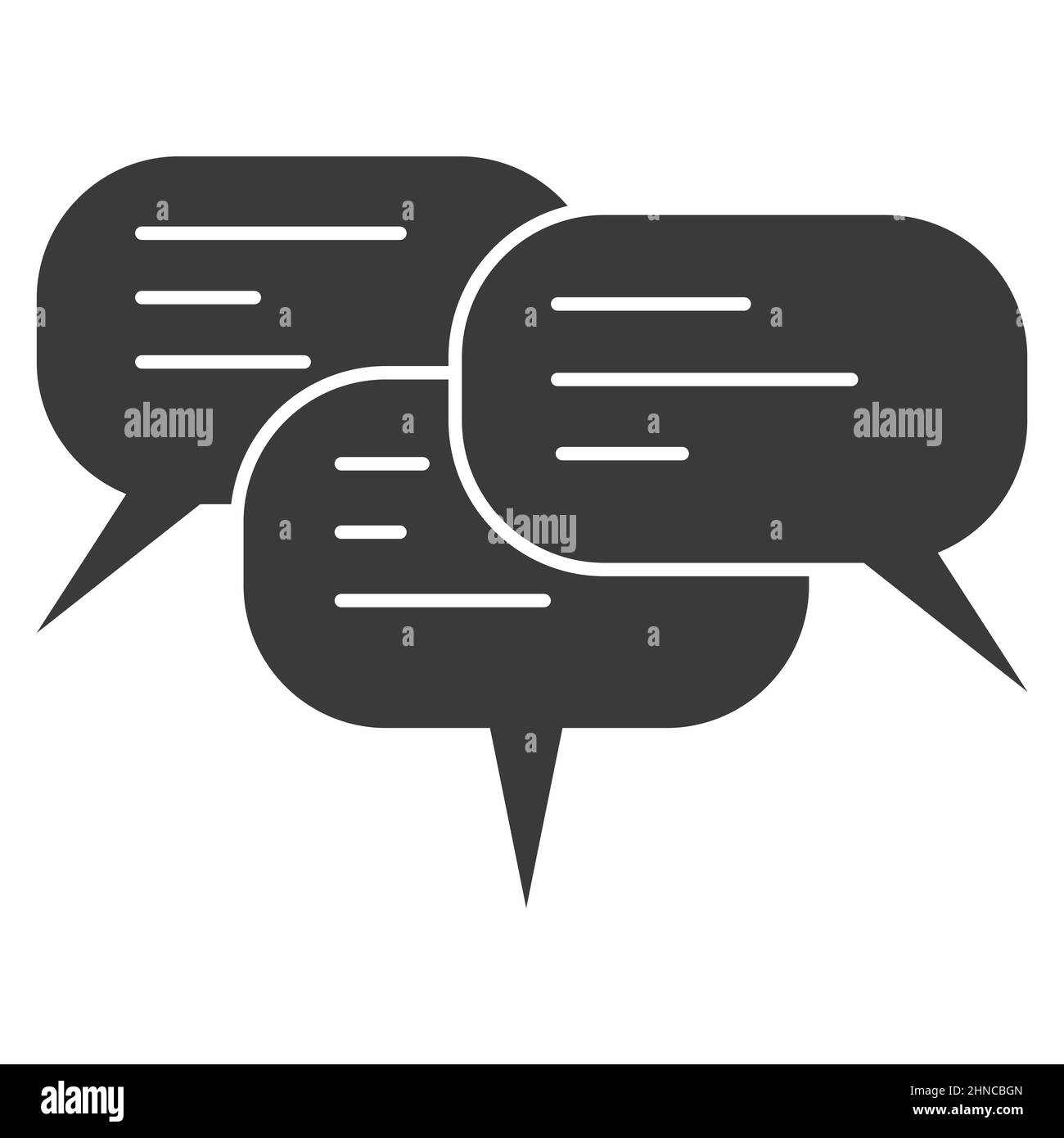 Chat-Symbol für Gruppen, Diskussionstext und Sprachkonferenz, Sprechblasen für Chat-Team Stock Vektor