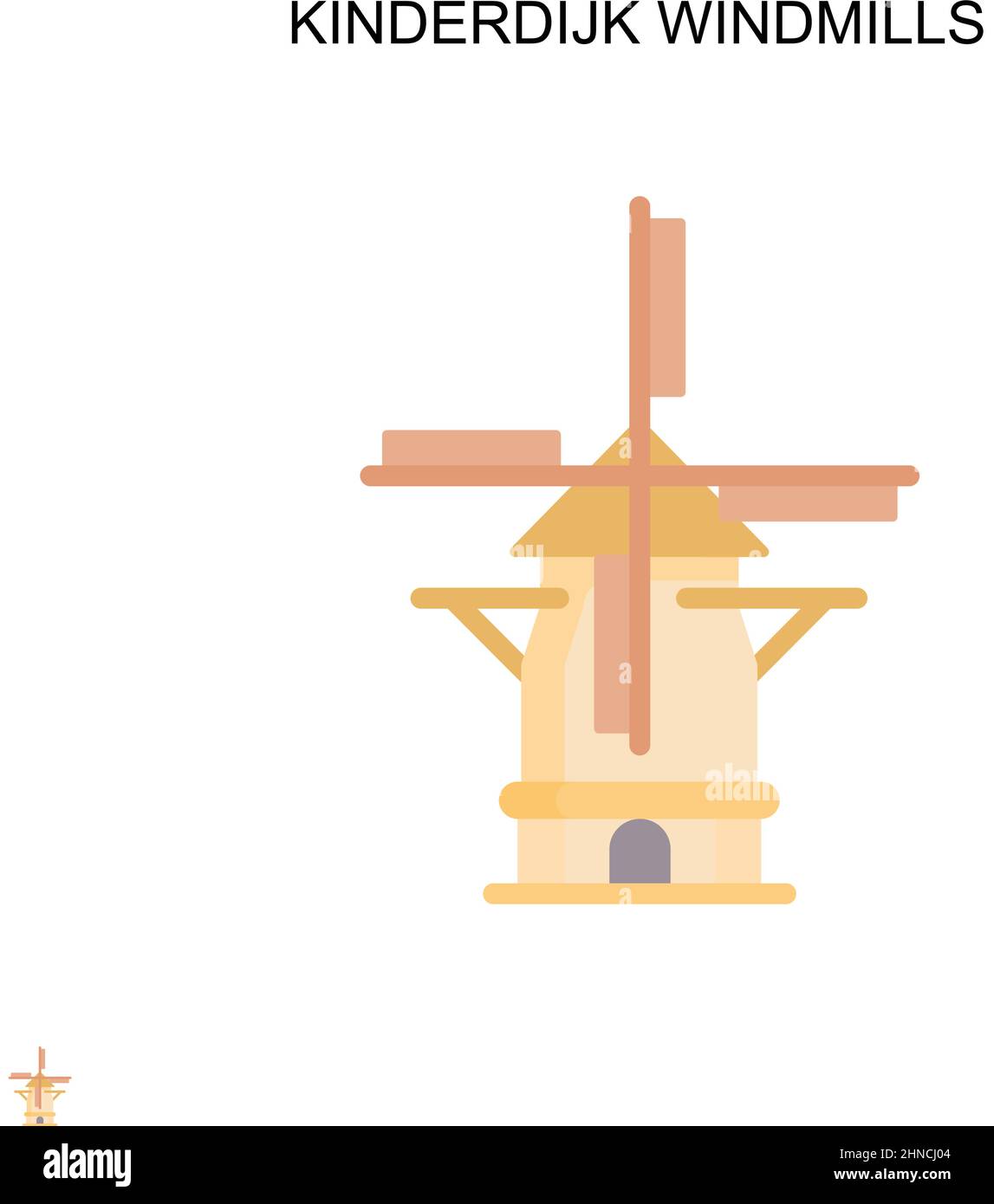 Kinderdijk Windmühlen einfaches Vektor-Symbol. Illustration Symbol Design-Vorlage für Web mobile UI-Element. Stock Vektor Kinderdijk Windmühlen einfaches Vektor-Symbol. Illustration Symbol Design-Vorlage für Web mobile UI-Element. Stock Vektor