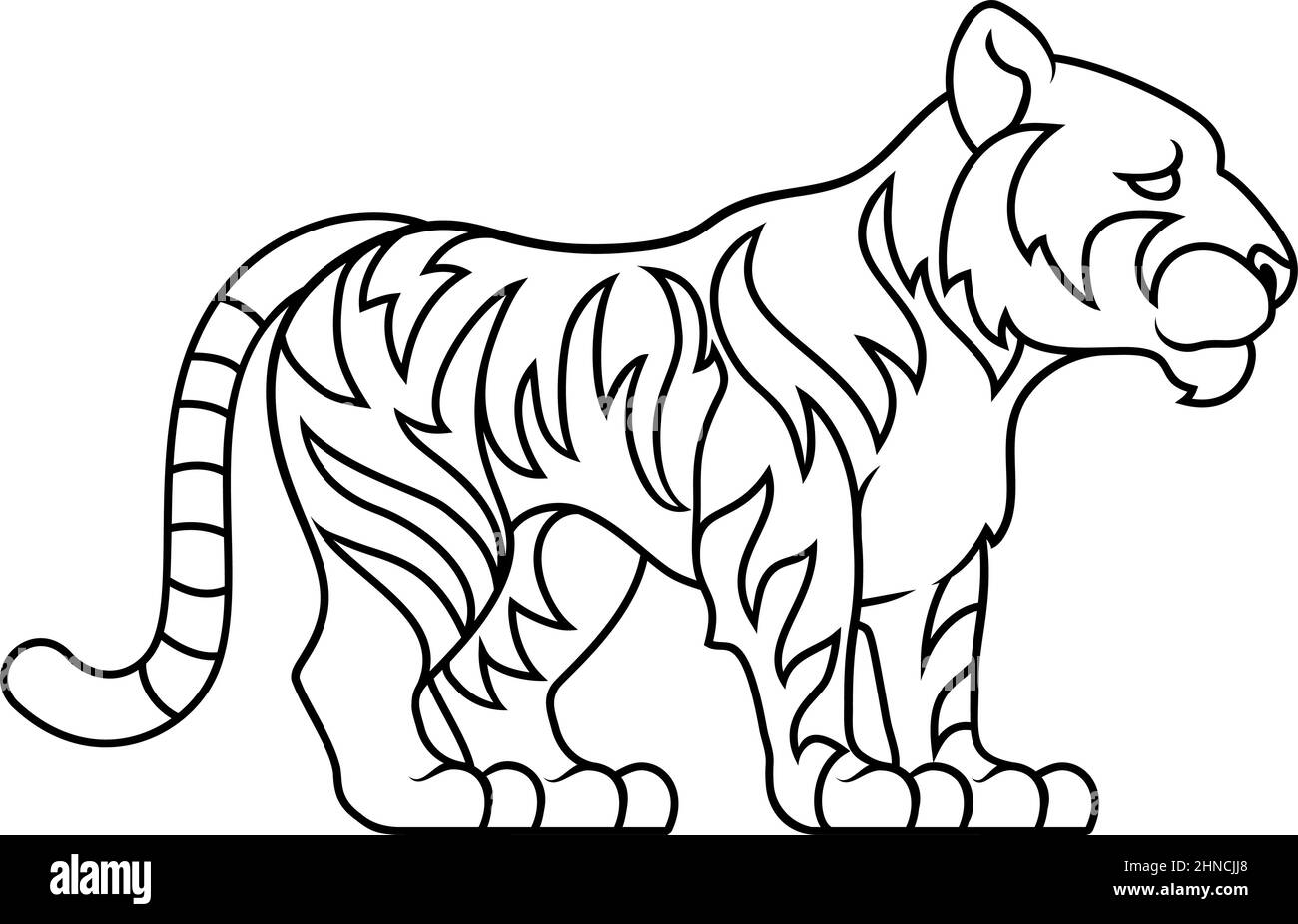 Tiger Chinesisches Sternzeichen Horoskop Tier Jahr Zeichen Stock Vektor