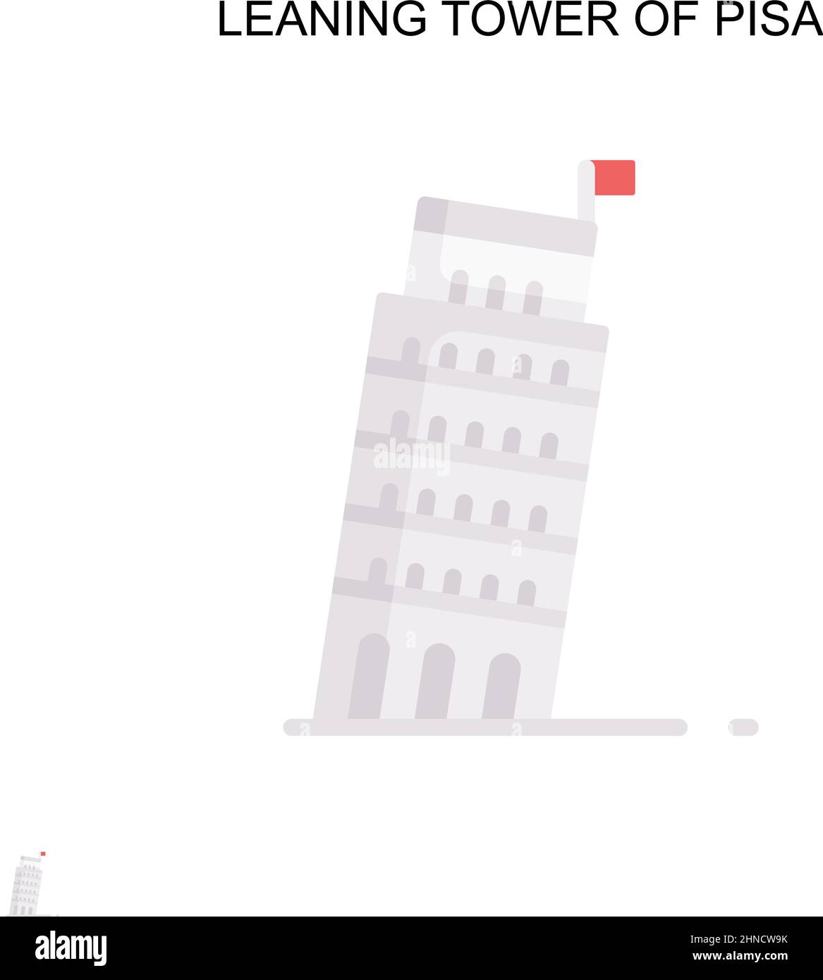 Schiefer Turm von pisa einfache Vektor-Symbol. Illustration Symbol Design-Vorlage für Web mobile UI-Element. Stock Vektor
