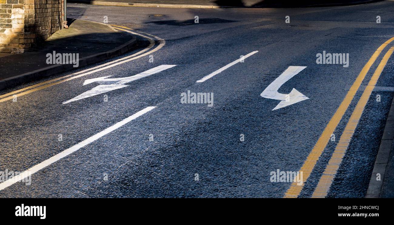 Straßenmarkierungen Beaumont Fee Lincoln City 2022 Stockfoto