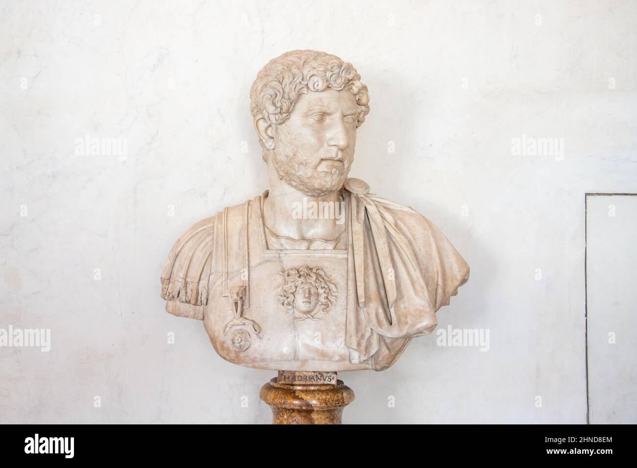 Büste des römischen Imperators Hadrian, Uffizien, Florenz, Italien Stockfoto