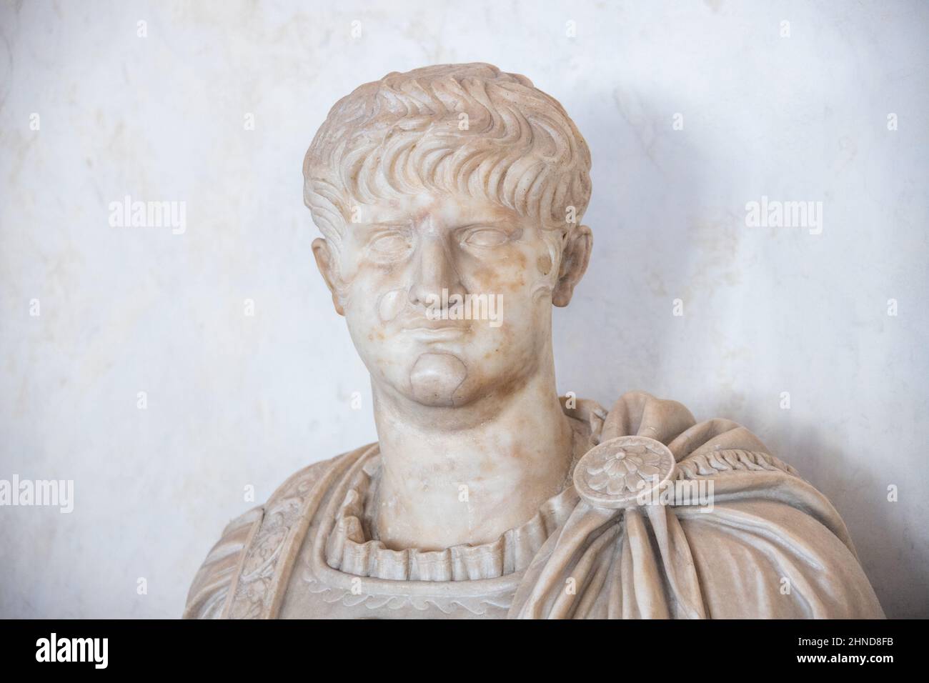 Büste des römischen Imperators Nero, Uffizien, Florenz, Italien Stockfoto