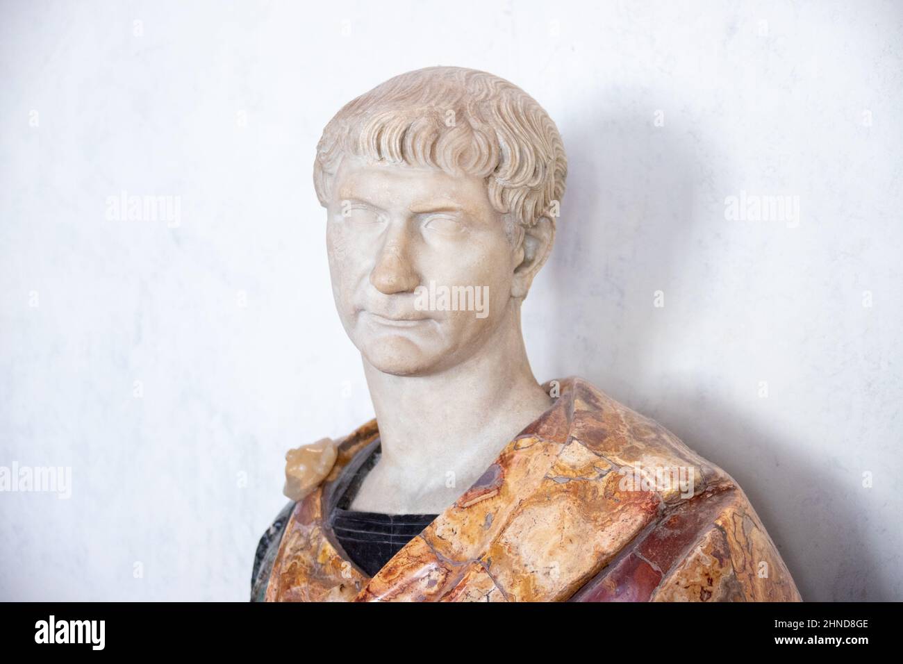 Büste des römischen Imperators Trajan, Uffizien, Florenz, Italien Stockfoto