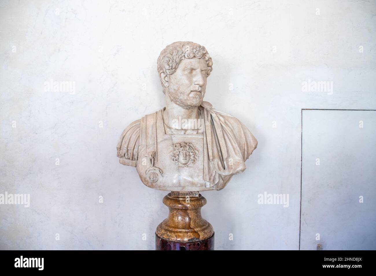 Büste des römischen Imperators Hadrian, Uffizien, Florenz, Italien Stockfoto