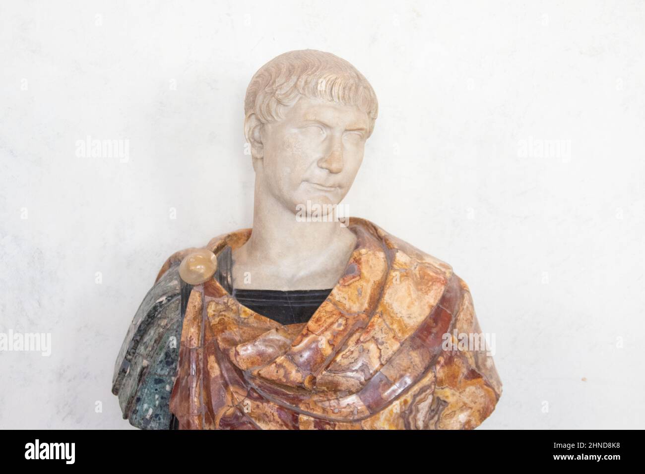 Büste des römischen Imperators Trajan, Uffizien, Florenz, Italien Stockfoto