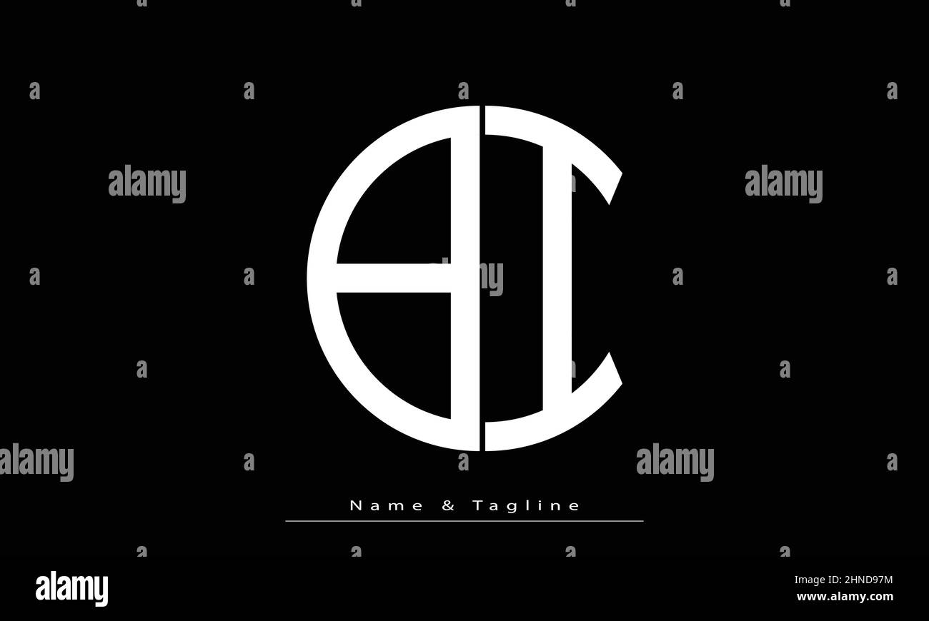 Buchstabenbuchstaben Initialen Monogramm-Logo BI, IB Stock Vektor