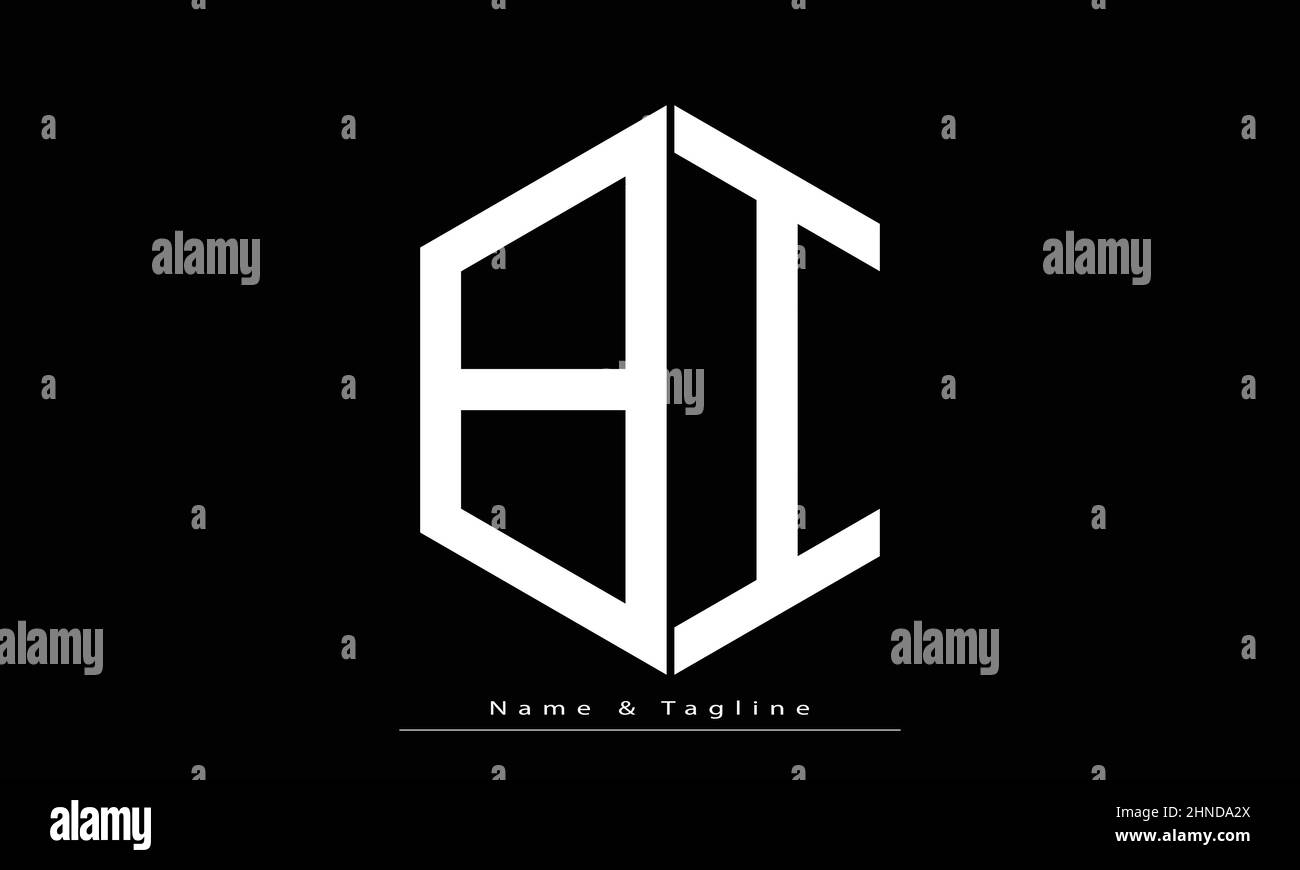 Buchstabenbuchstaben Initialen Monogramm-Logo BI, IB Stock Vektor