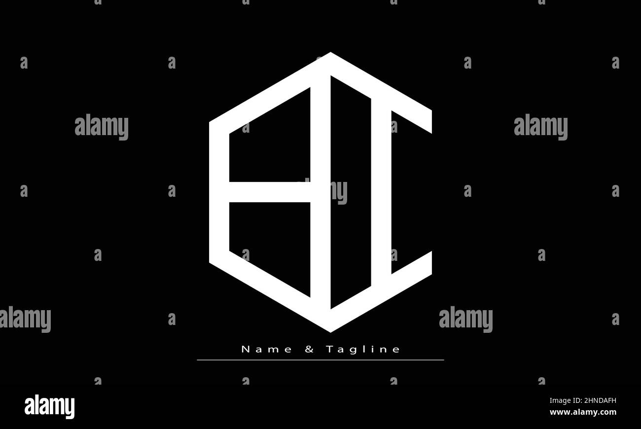 Buchstabenbuchstaben Initialen Monogramm-Logo BI, IB Stock Vektor