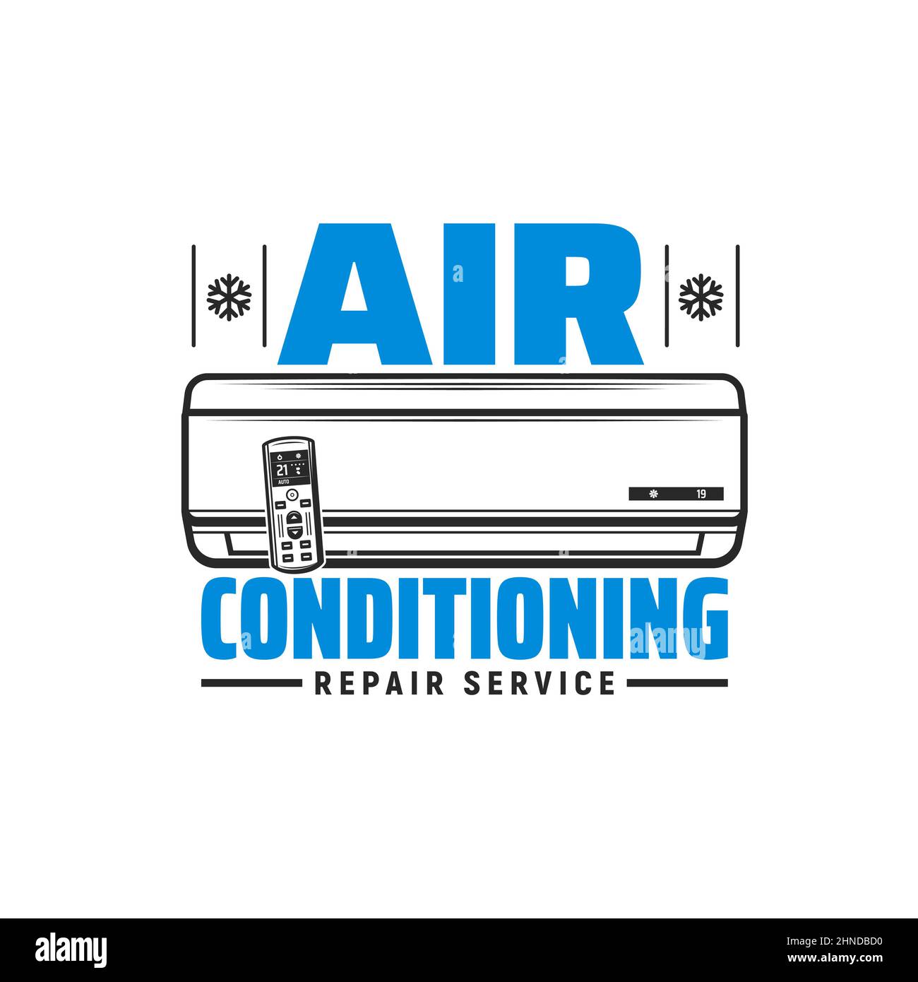 Klimasymbol für Split-Systeme und Haushaltsgeräte zur Klimatisierung, Vektorzeichen. Klimaanlage, Kühlung und Heizung, Klimaanlagen und Luftbefeuchter RE Stock Vektor