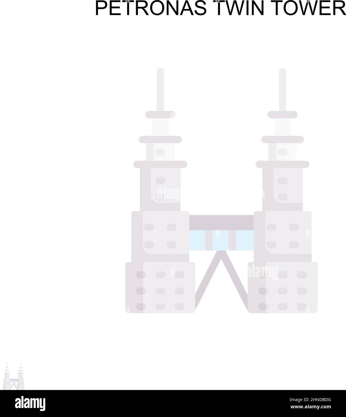 Petronas Twin Tower einfaches Vektor-Symbol. Illustration Symbol Design-Vorlage für Web mobile UI-Element. Stock Vektor