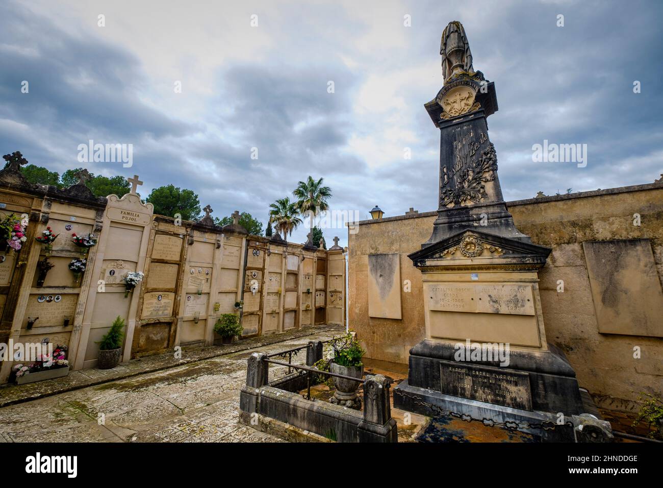 Städtischer Friedhof Andratx, Mallorca, Balearen, Spanien Stockfoto