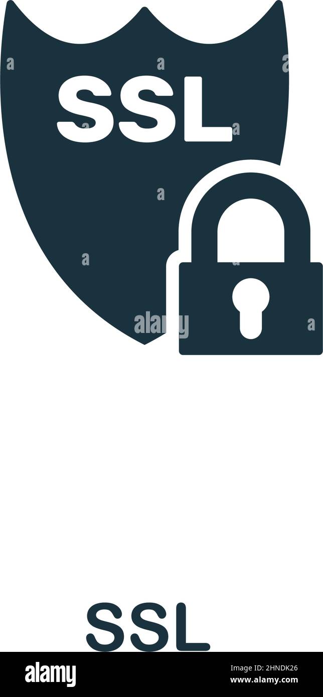 SSL-Symbol. Hochwertiges Design aus der Web-Hosting-Icon-Kollektion. Pixel Perfect SSL-Symbol für Webdesign, Apps, Software, Drucknutzung Stock Vektor