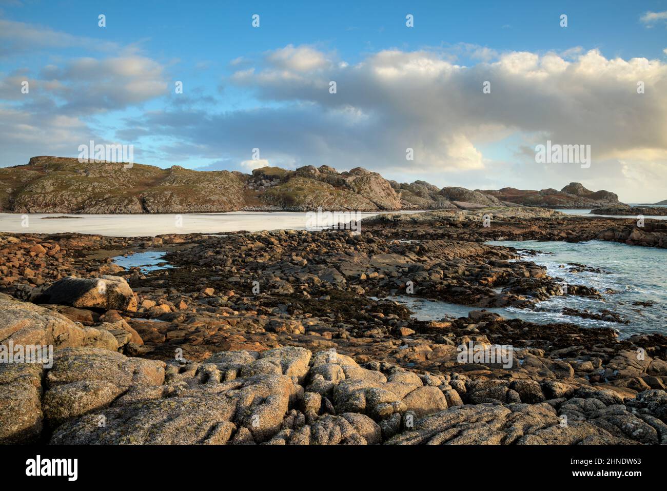 Knockvologan Bay auf der Isle of Mull. Stockfoto