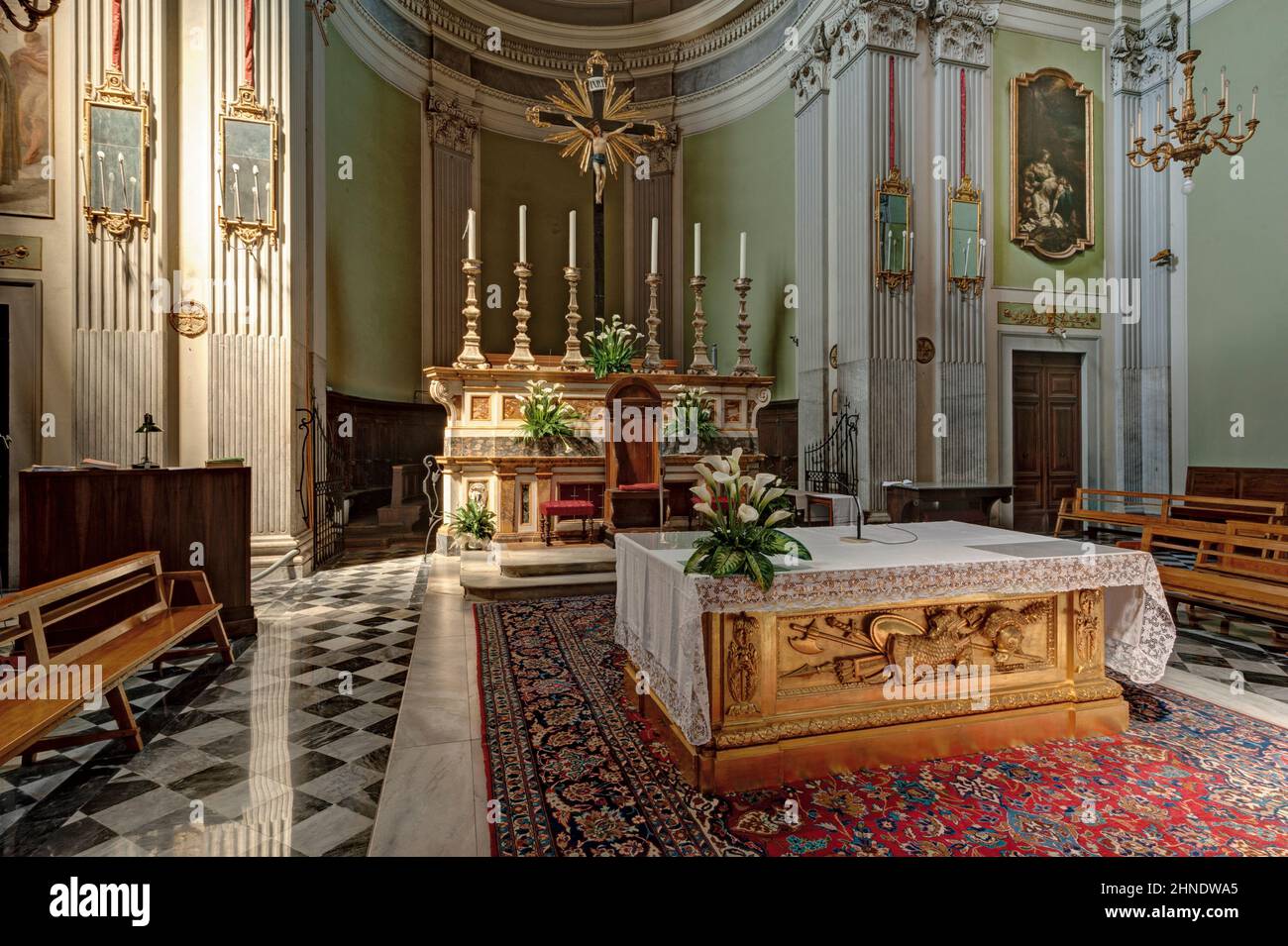 Fucecchio, Firenzano, Italien - 2015, April 21: Die Collegiata von San Giovanni Battista, erbaut im 18.. Jahrhundert. Stockfoto
