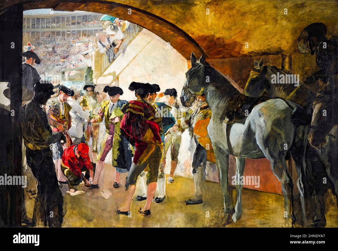 Joaquín Sorolla, Antes de la corrida (vor dem Stierkampf), Gemälde, Öl auf Leinwand, um 1900 Stockfoto