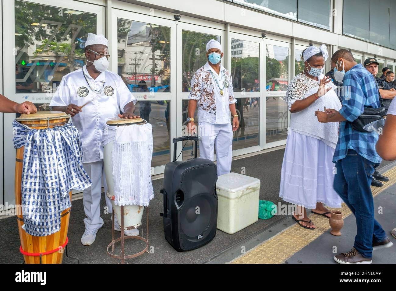 Protest von Schwarzen Leben in Niteroi, Rio de Janeiro, Brasilien - 15. Februar 2022 Stockfoto