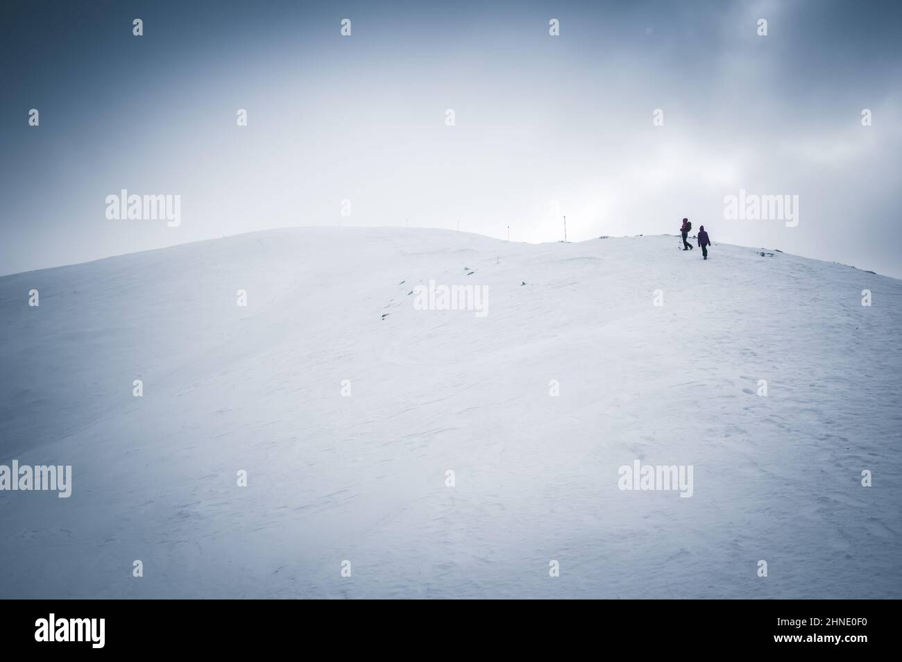 Bucegi Mountains, Rumänien. Wunderschöne Karpaten-Berglandschaft im Winter Stockfoto