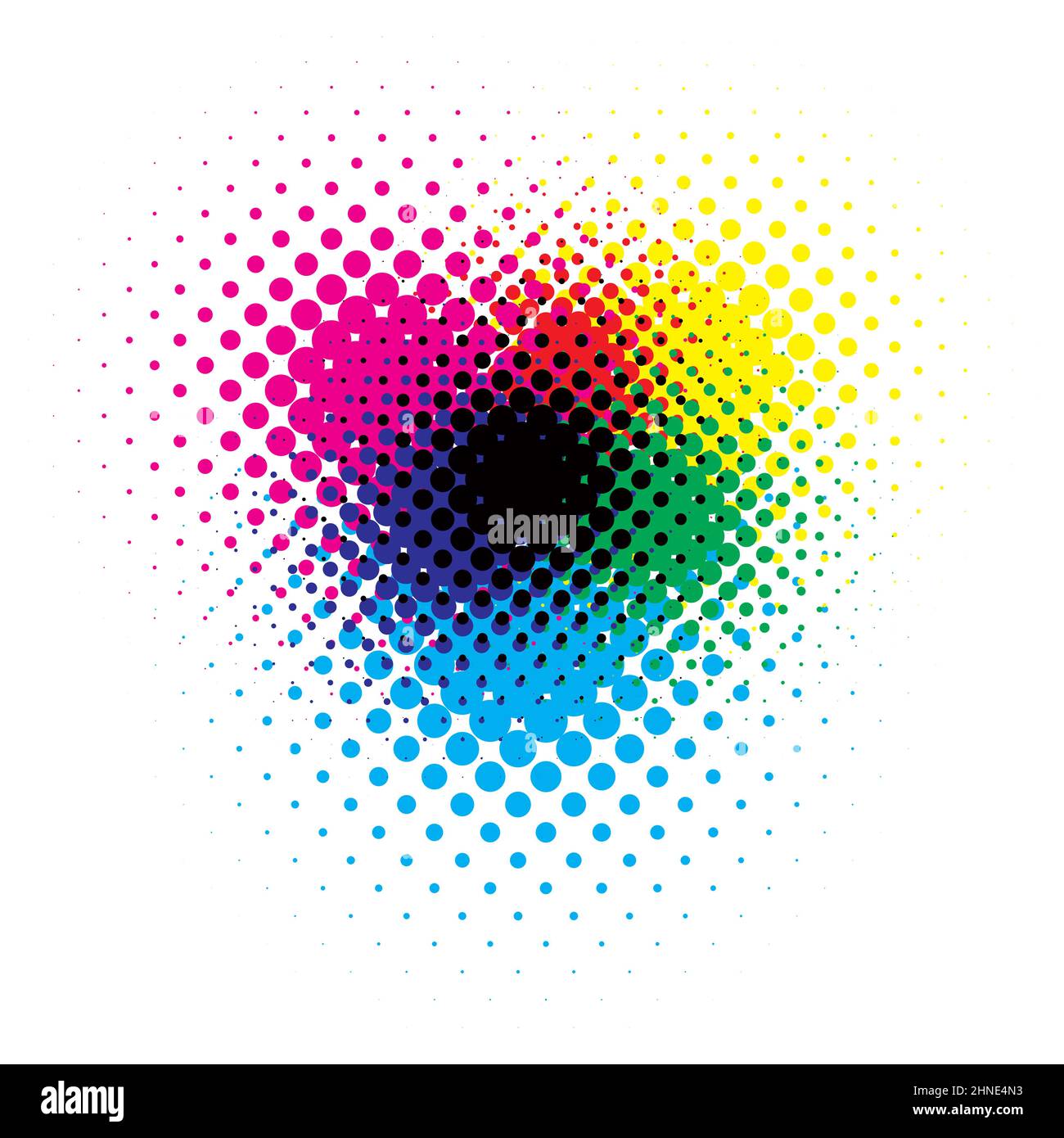 RGB- und CMYK-Halbton vector Abbildung Farbe Stock Vektor
