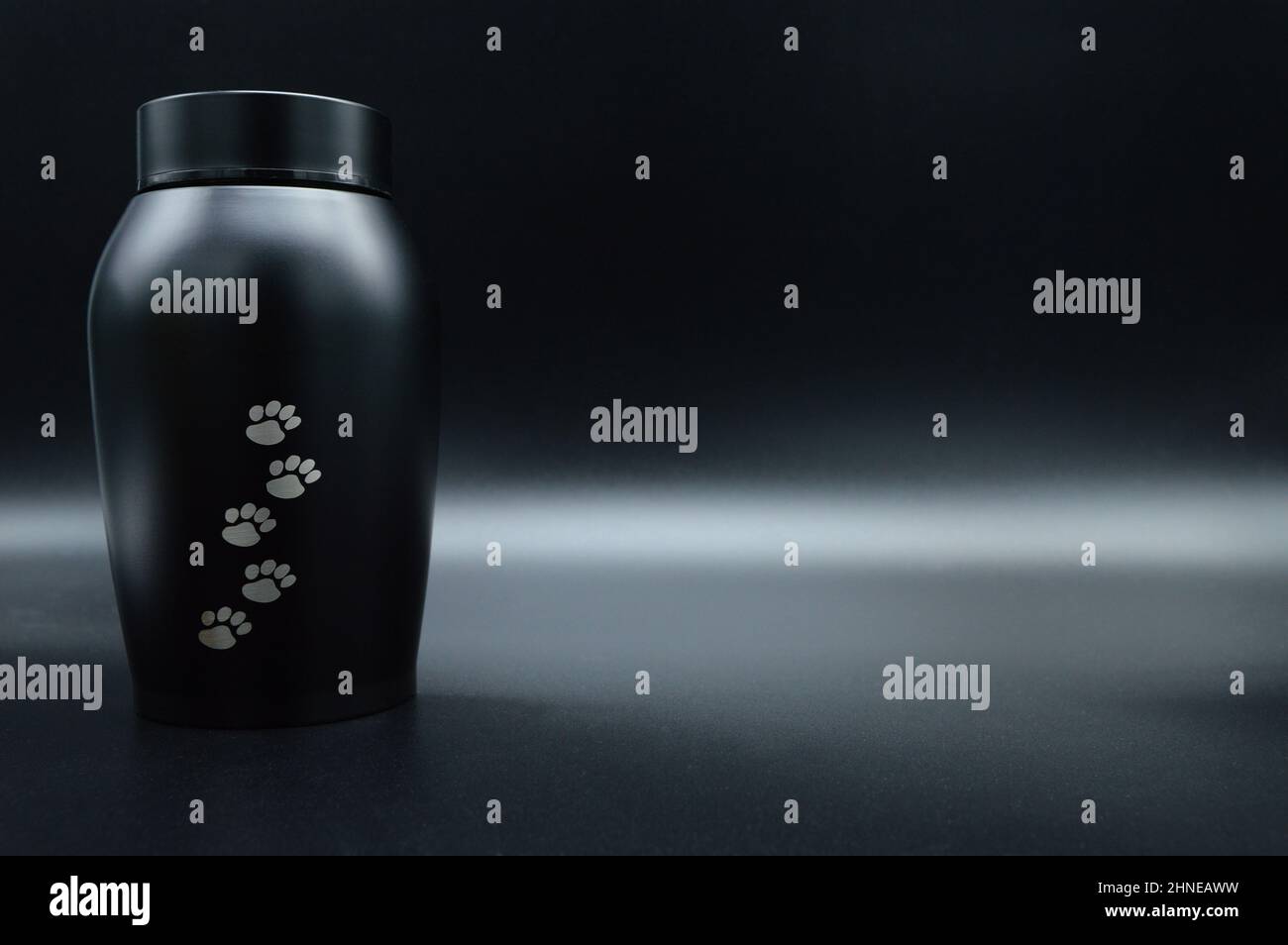 Beerdigung Urn für Haustiere, nach der Einäscherung. Stockfoto