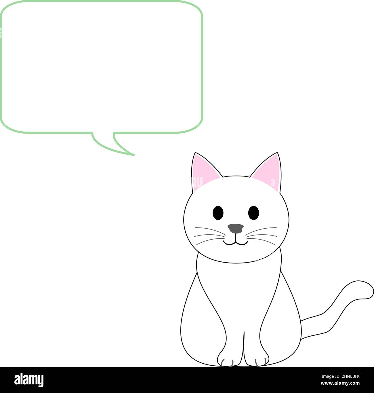 Sprechblase mit einer weißen Katze Stockfoto