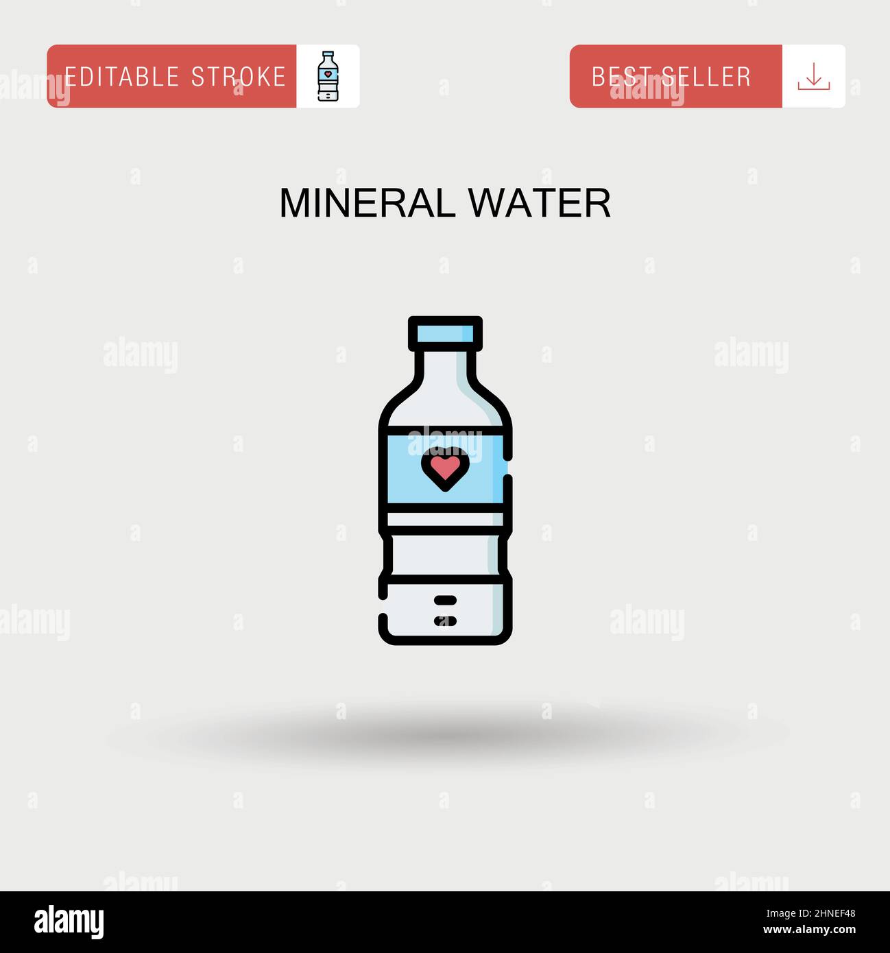 Einfaches Vektorsymbol für Mineralwasser. Stock Vektor