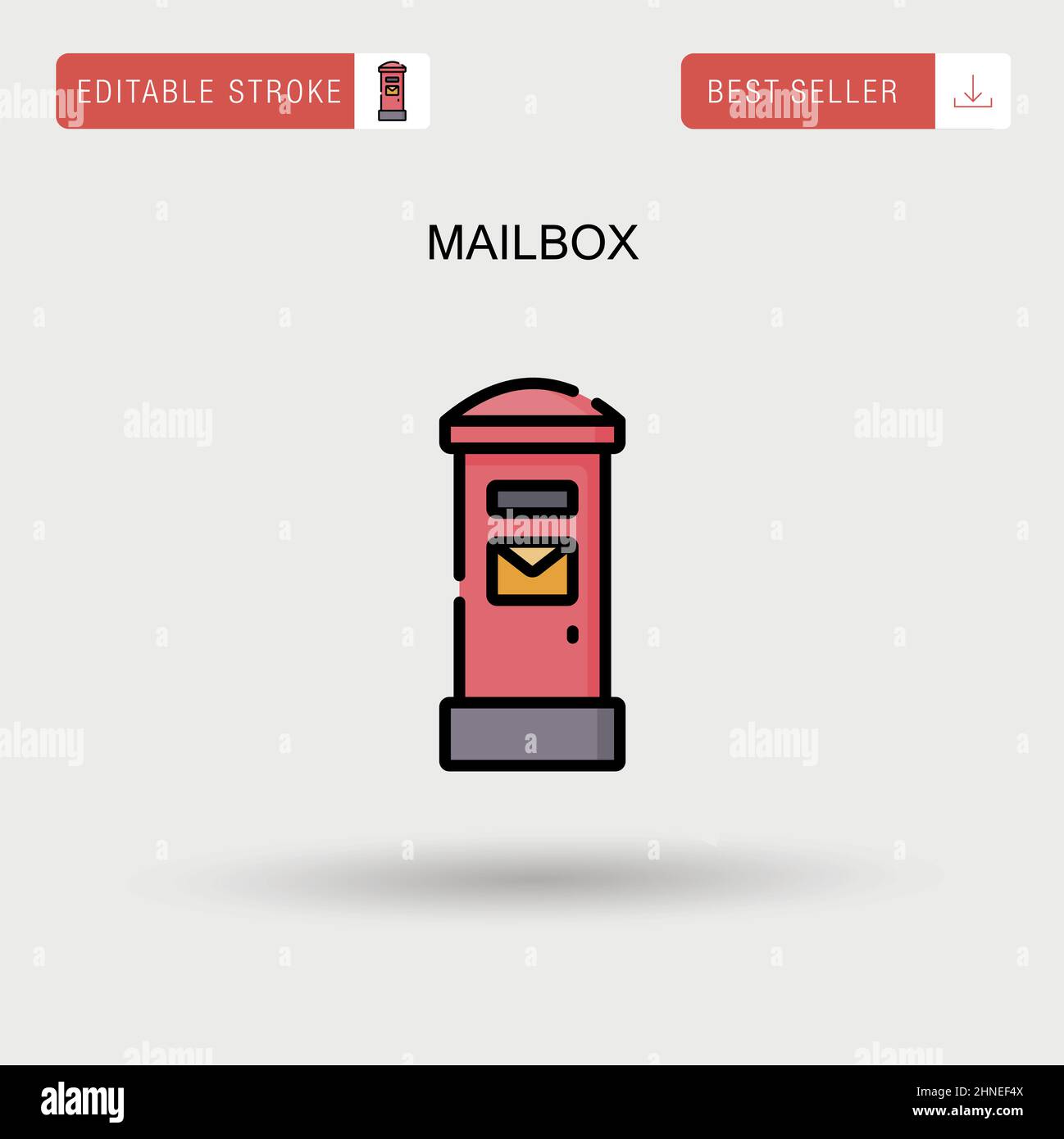 Einfaches Vektor-Symbol für Mailbox. Stock Vektor