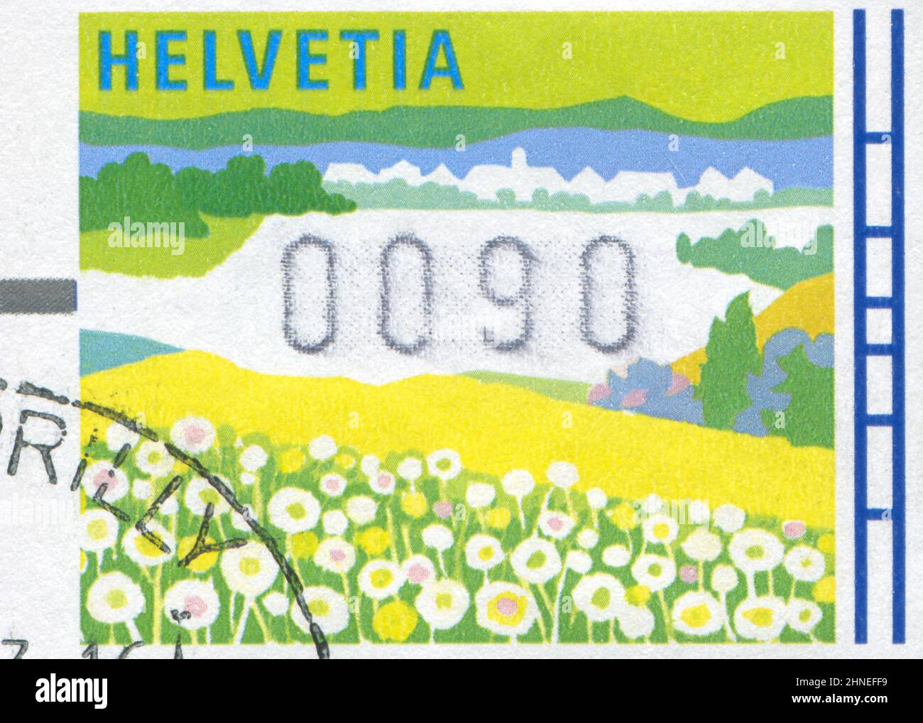 SCHWEIZ - UM 1996: Briefmarke gedruckt von der Schweiz, zeigt Frühling, um 1996 Stockfoto