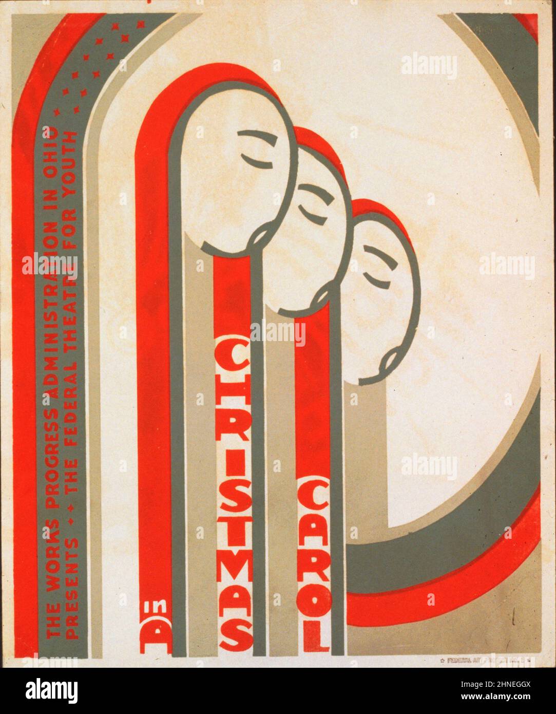 Federal Theatre for Youth Christmas Carol Poster, erstellt von der WPA, 1941-1943. Library of Congress. (Richard B. Levine) Stockfoto