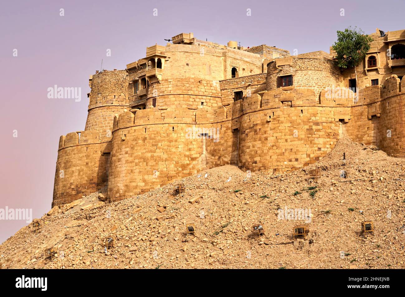 Indien, Rajasthan. Die Wände in Jaisalmer Stockfoto