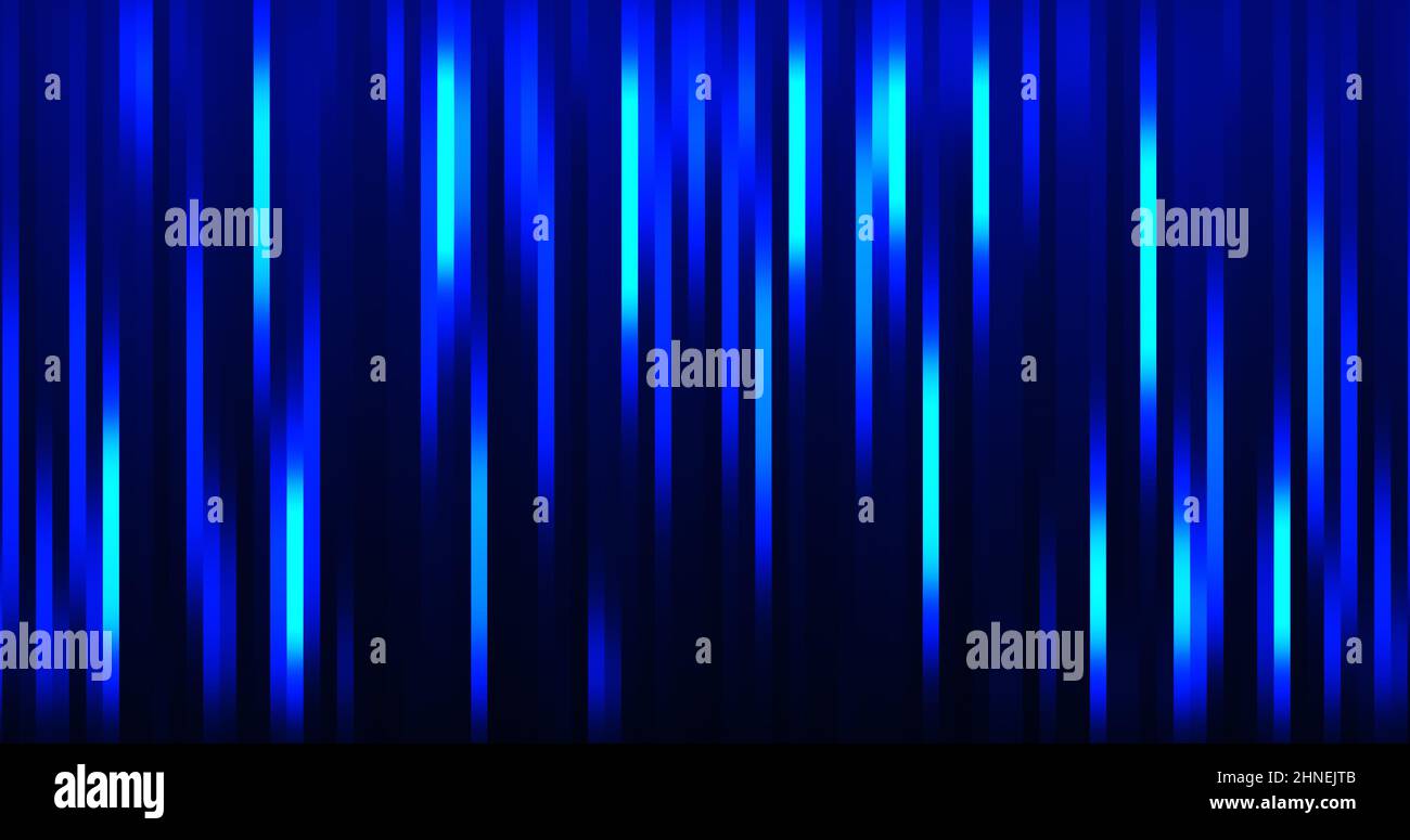Dynamisches blau glänzendes Streifendessin. Abstrakter Hintergrund mit vertikalen Linien. Futuristisches Konzept. 3D Abbildung Stockfoto