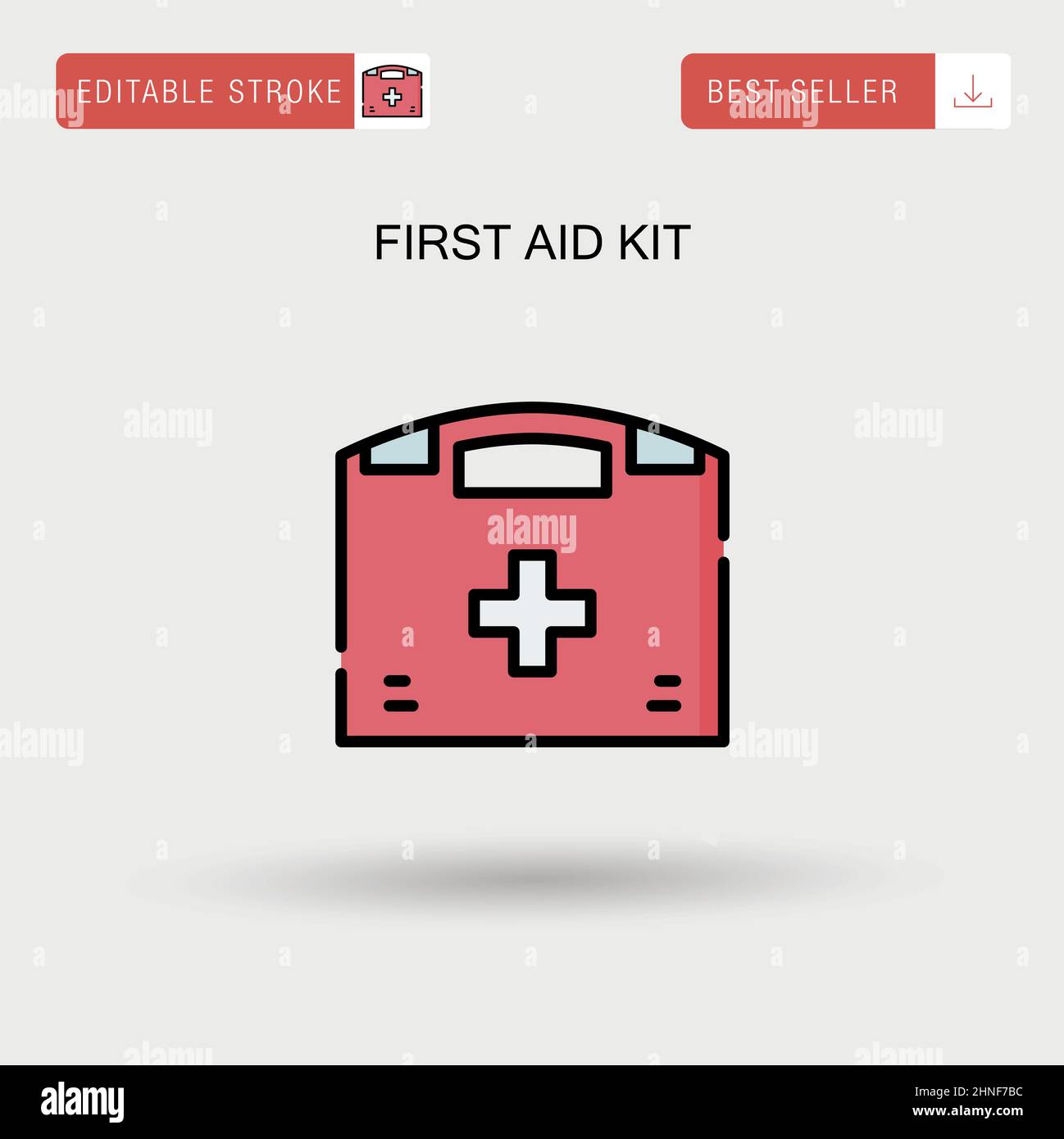 Einfaches Vektor-Symbol für Verbandskasten. Stock Vektor