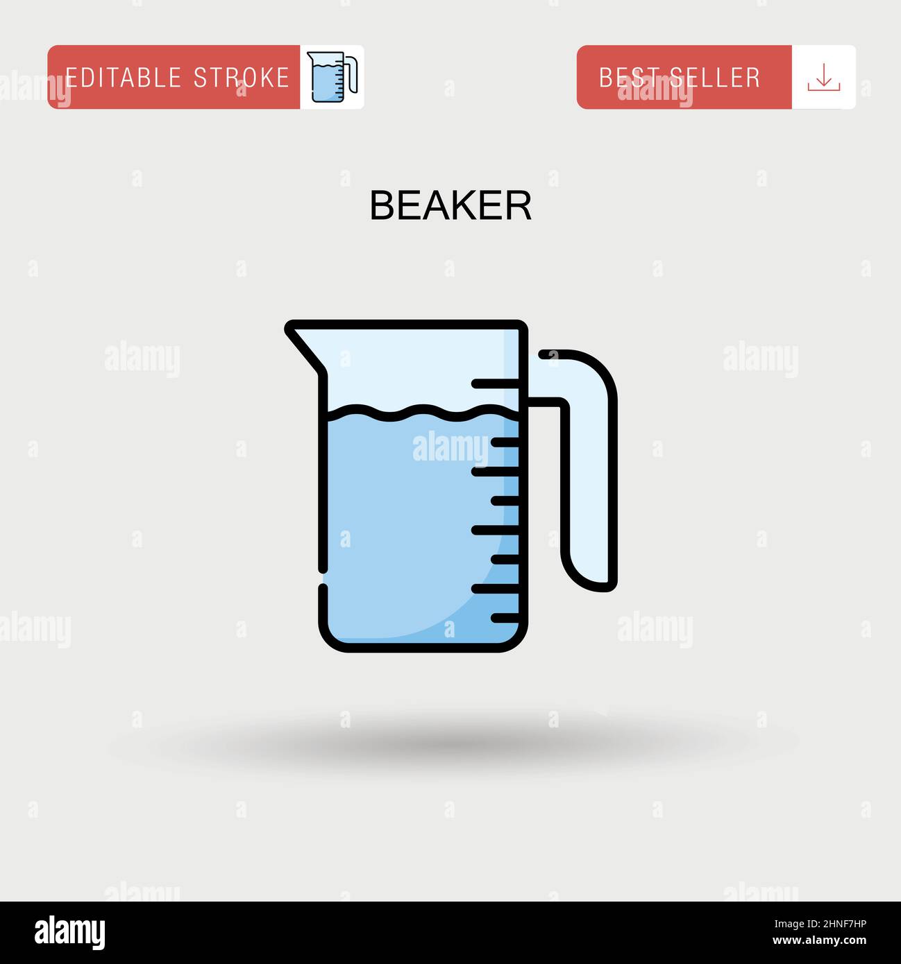 Einfaches Vektorsymbol für Becher. Stock Vektor