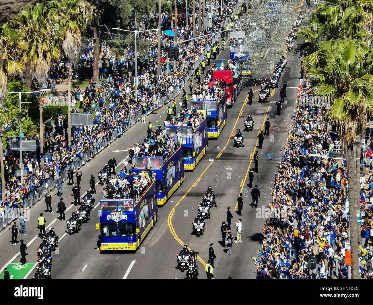 Los Angeles Rams feiern die Super Bowl Championship mit Parade und