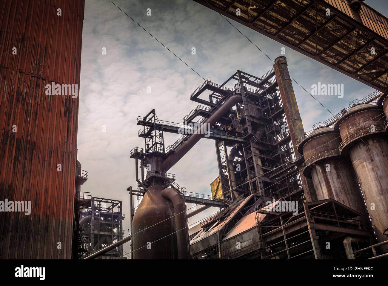 Industriearchitektur der Eisenwerke in Unterer Vitkovice, Stadt Ostrava, Tschechien, Europa. Stockfoto