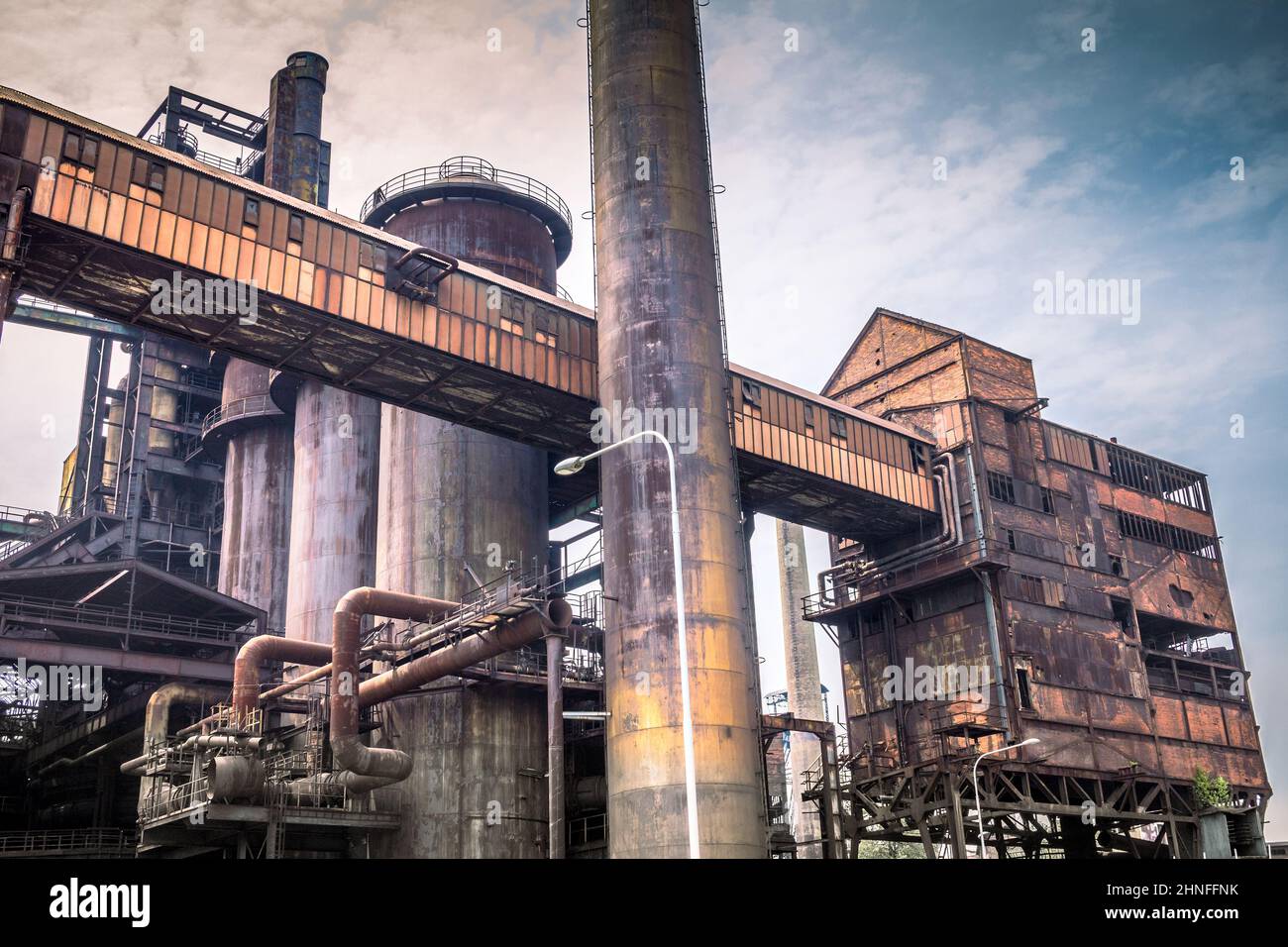 Industriearchitektur der Eisenwerke in Unterer Vitkovice, Stadt Ostrava, Tschechien, Europa. Stockfoto