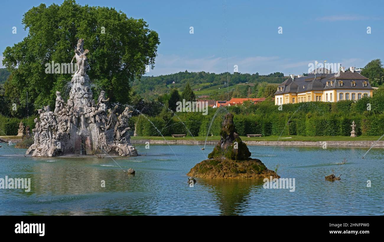 Großer See mit Musenberg, Wasseranlagen, RokokoGarten, Schloss