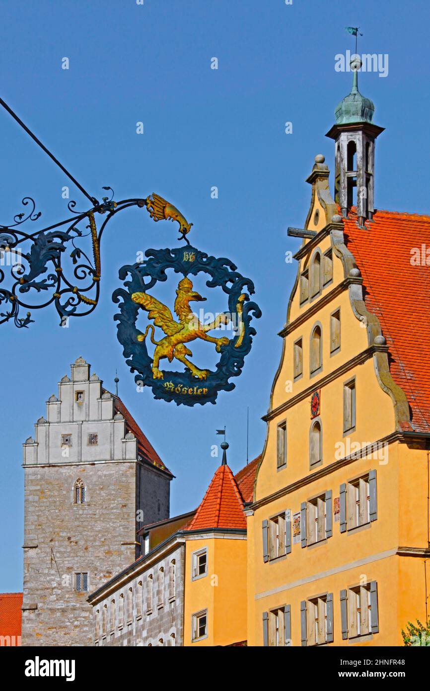 Altstadt, historisches Gasthaus Schild, Rothenburg Tor, Krankenhaus, Baujahr 1599, 1828-1940 kommunales Waisenhaus. Waisenhaus, aus dem historischen Museum von 1904 Stockfoto
