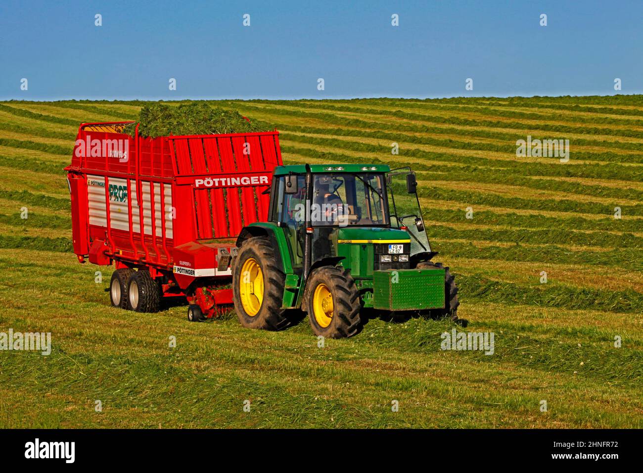 Heuernte, Obernuest, Thüringen, Deutschland Stockfoto