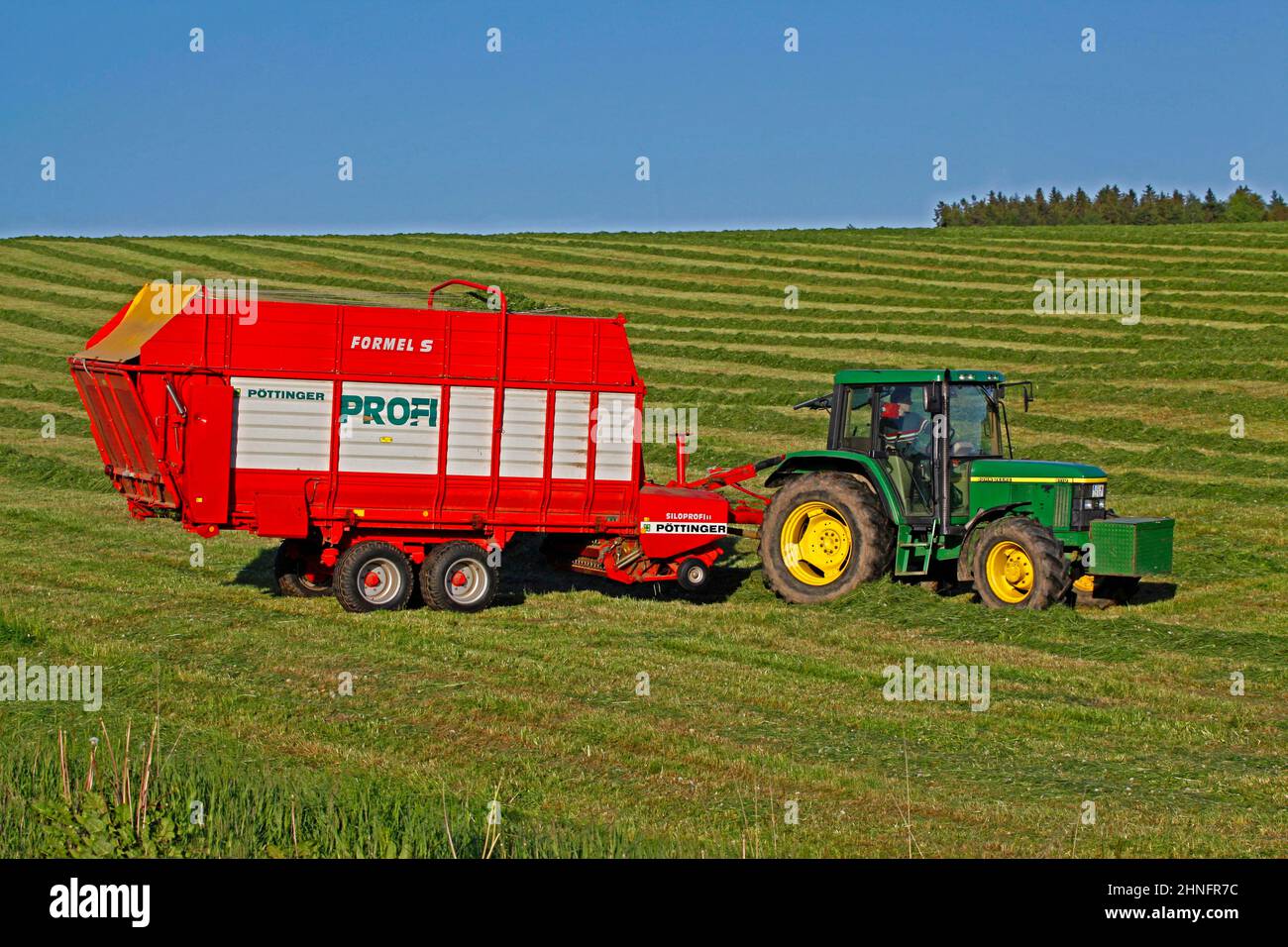 Heuernte, Obernuest, Thüringen, Deutschland Stockfoto